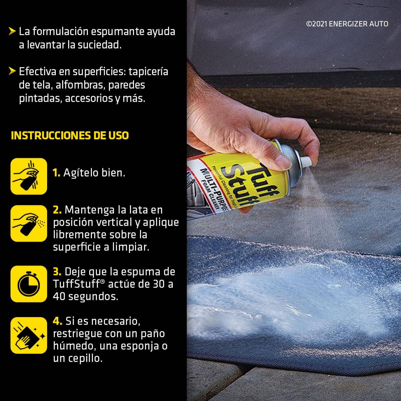 Limpiador Multiproposito Alfombras Tapicería Tuff Stuff 623g 