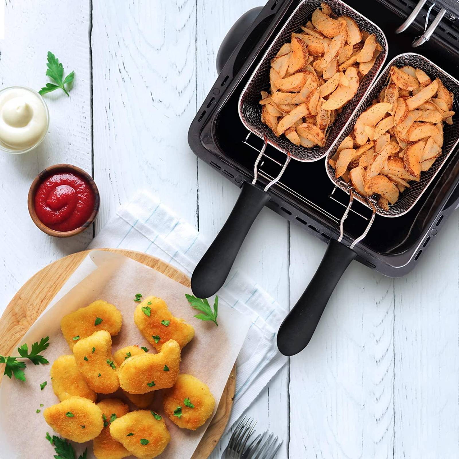 FREIDORA ACEITE ELÉCTRICA MASTERCHEF MK-DF-4SS 4 LT 