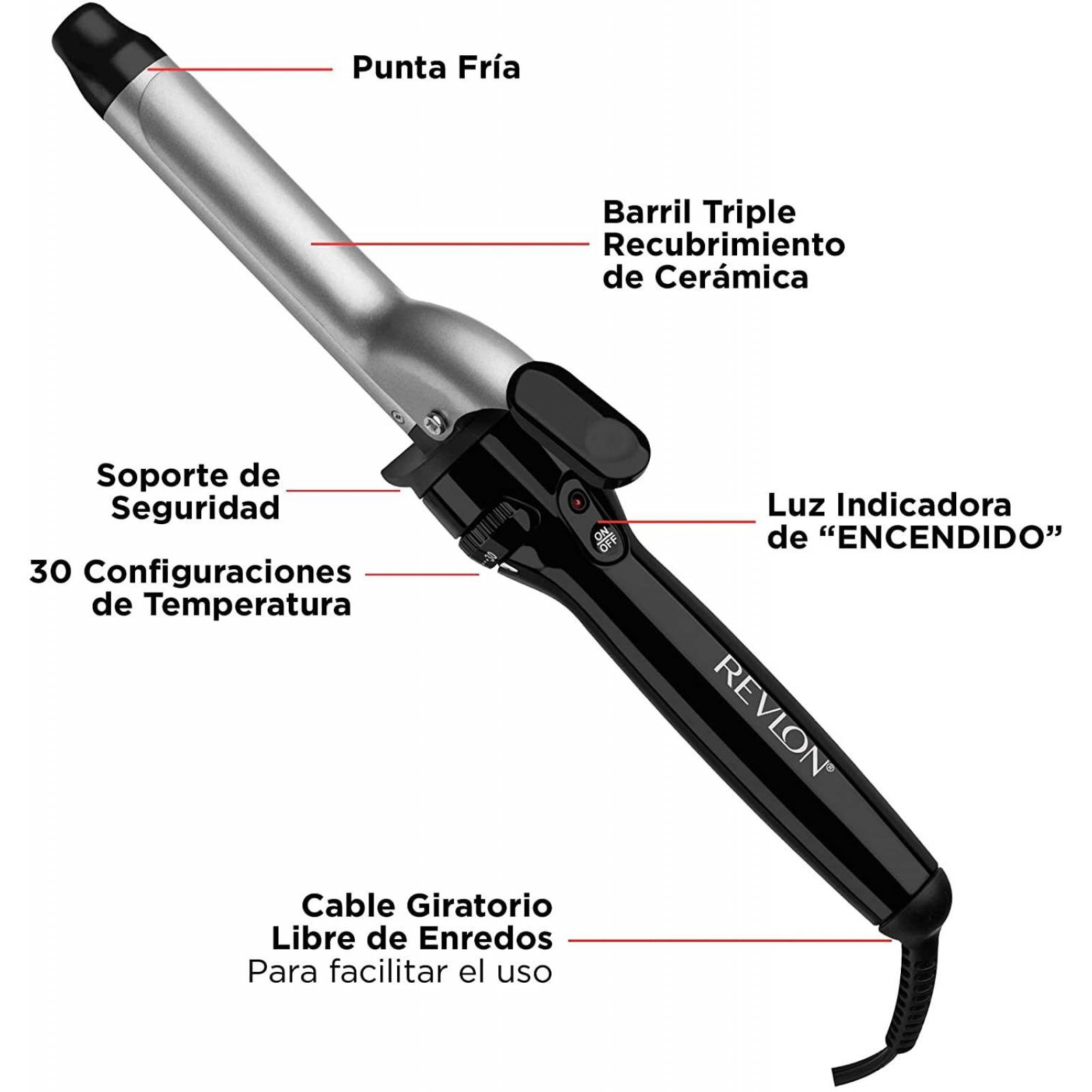 Tenaza Rizadora Revlon Rv051 Ceramica 1 Pul 