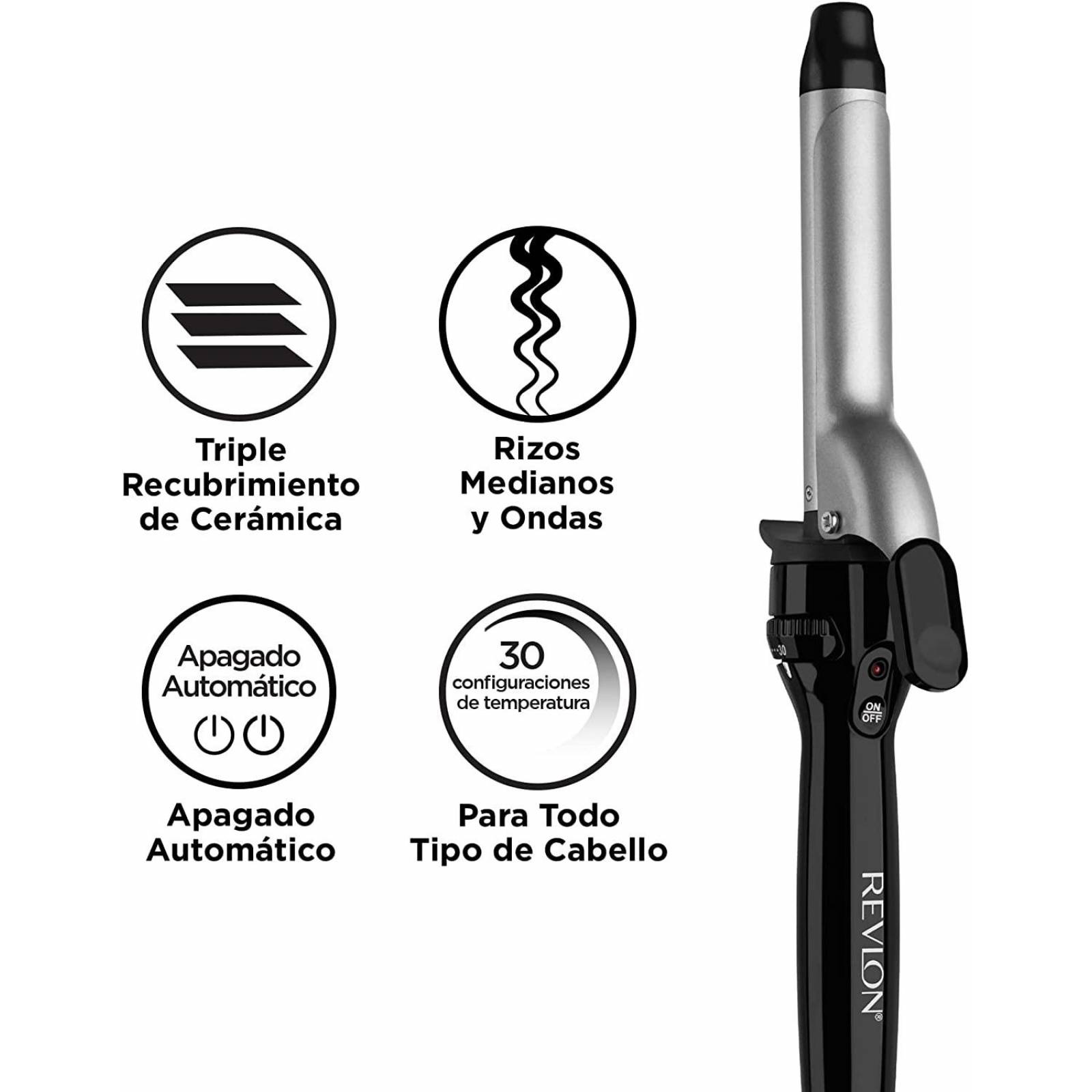 Tenaza Rizadora Revlon Rv051 Ceramica 1 Pul 