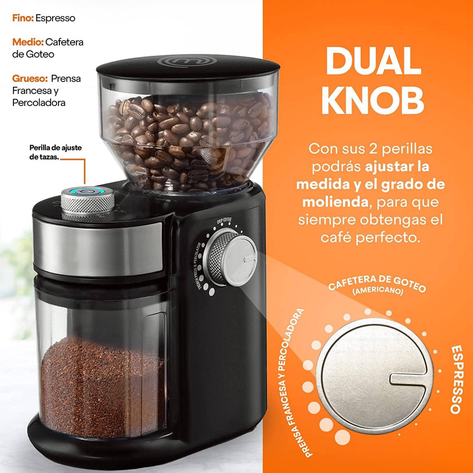 Molino Cafe Especias Masterchef Mk-Cg-12k Pro 