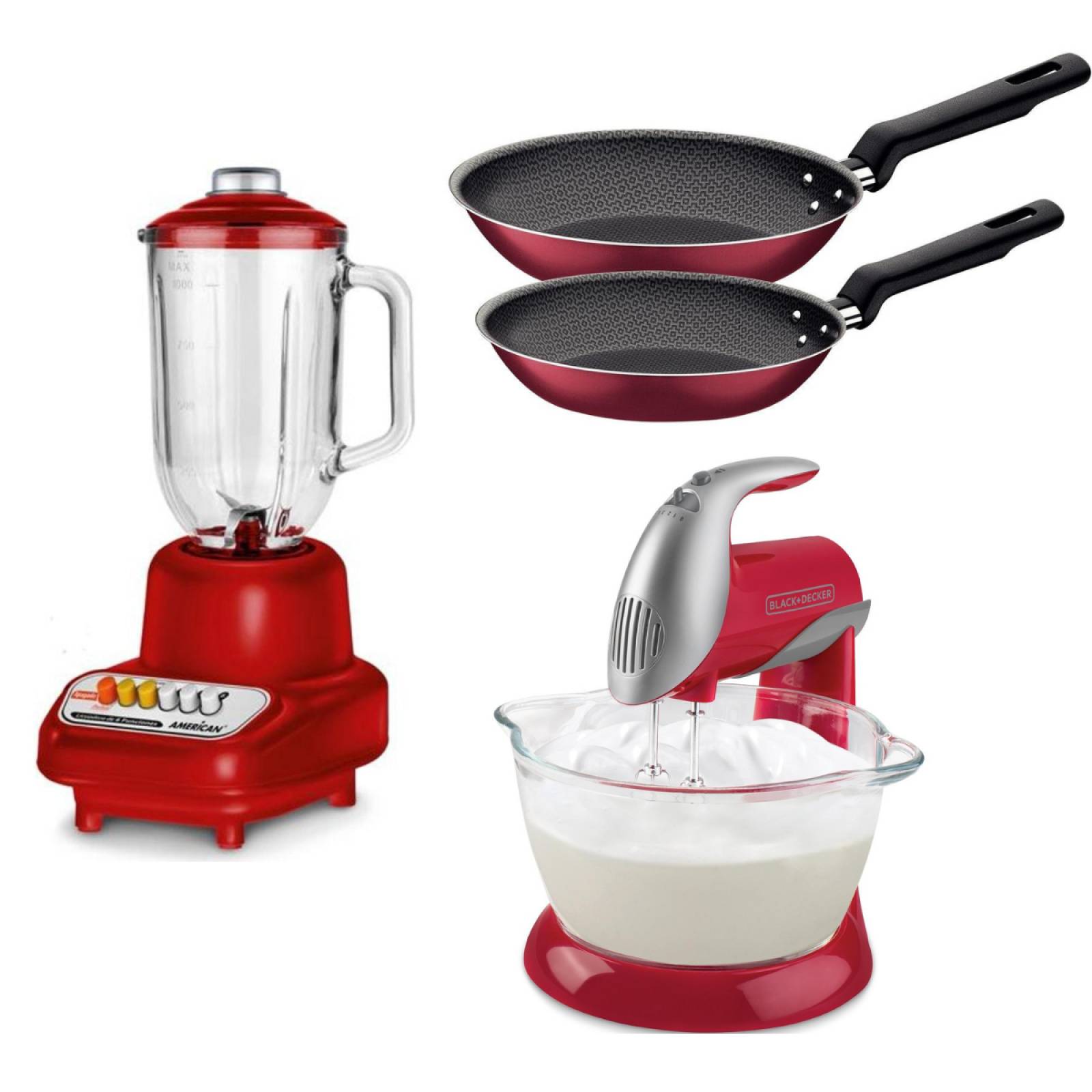 COMBO 2 SARTENES + LICUADORA + BATIDORA PEDESTAL 