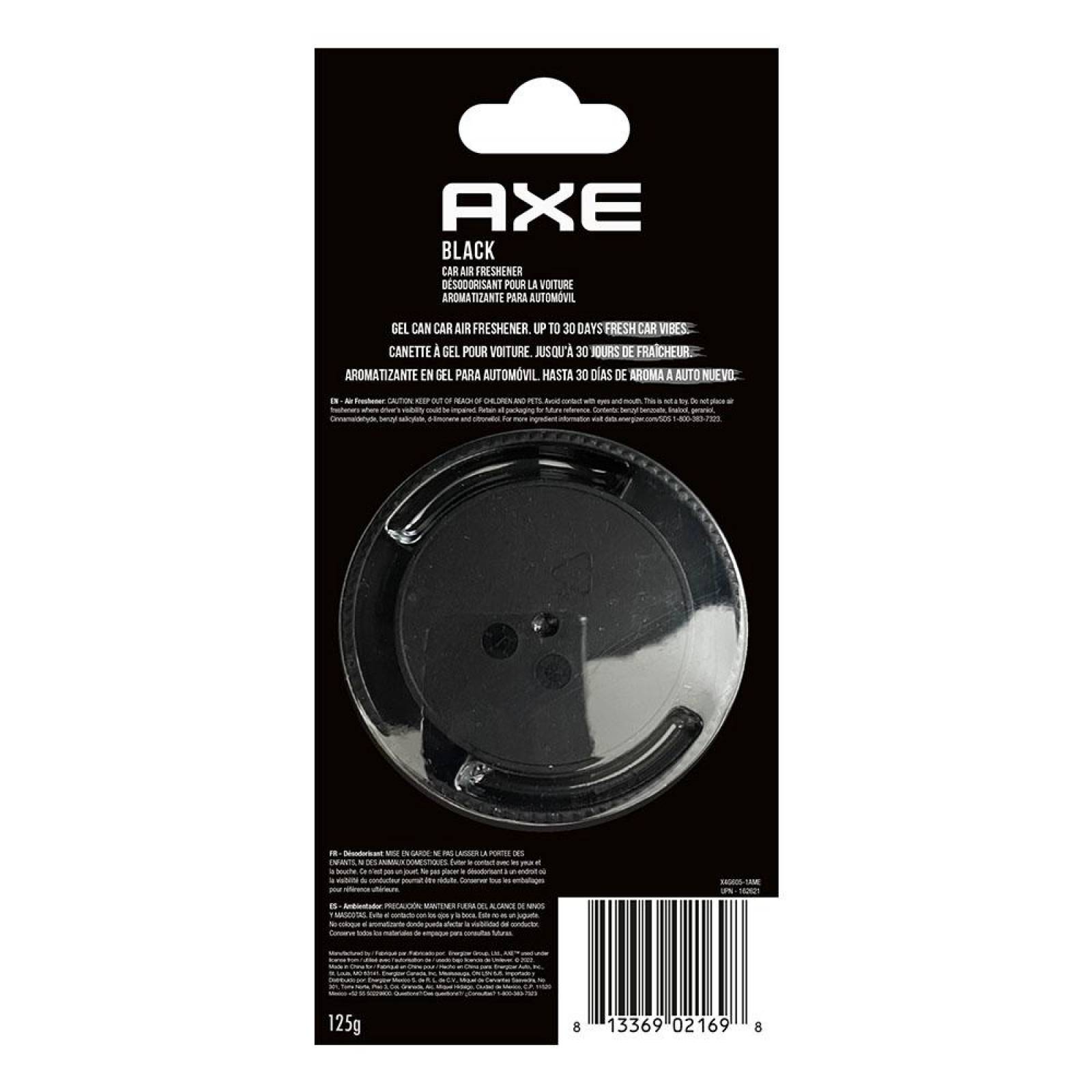 Aromatizante Coche Gel Axe Lata Aroma Black Pera Y Cedro 