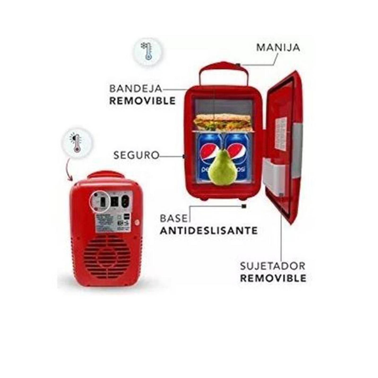 Mini Refrigerador Rca Rc-4r Calienta Enfria Comida Medicina 