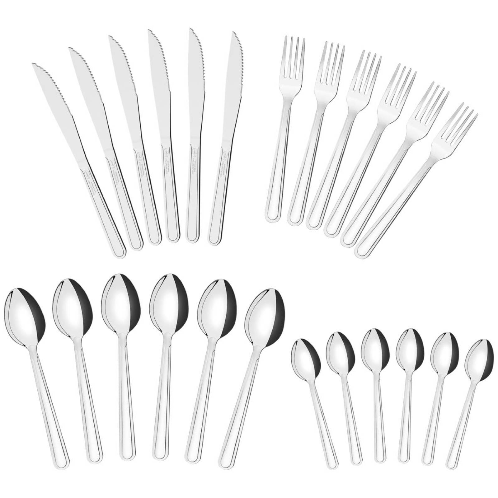 Juego De Cubiertos Buzios 24 Piezas Acero Inox Tramontina 