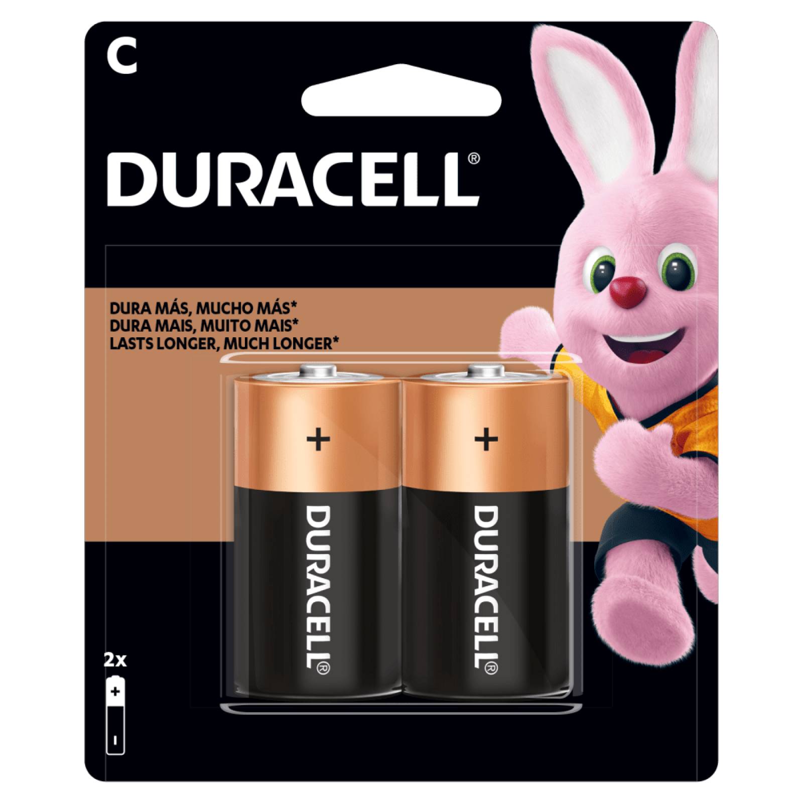Pila Duracell Alcalina C Con 2 Mn1400b2 Gorda Chica 