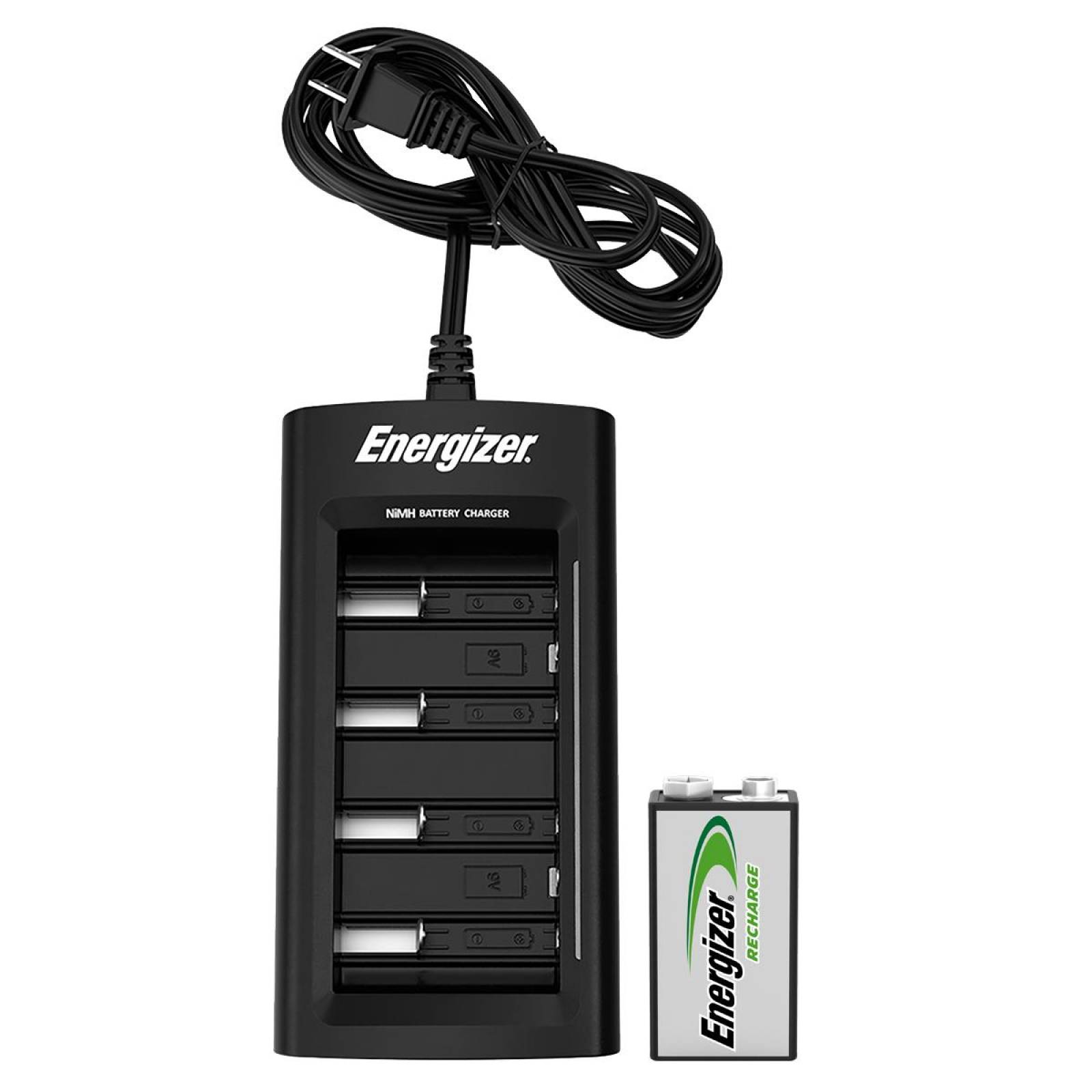 Cargador Universal De Pilas Energizer + 1 Pila 9v Recargable 