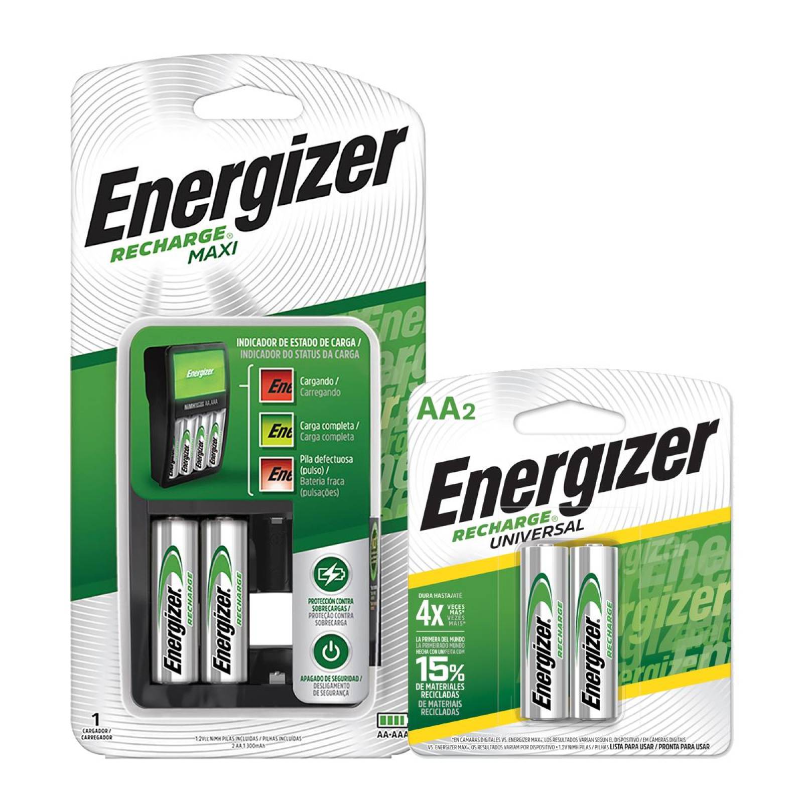 Cargador De Pilas Energizer Maxi + 4 Pilas Recargables Aa 
