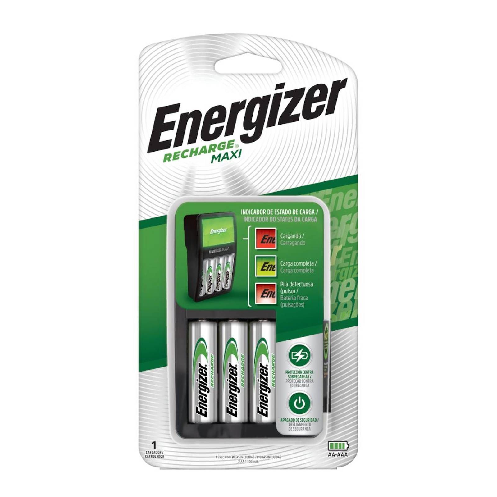 Cargador De Pilas Energizer Maxi + 2 Pilas Recargables Aa