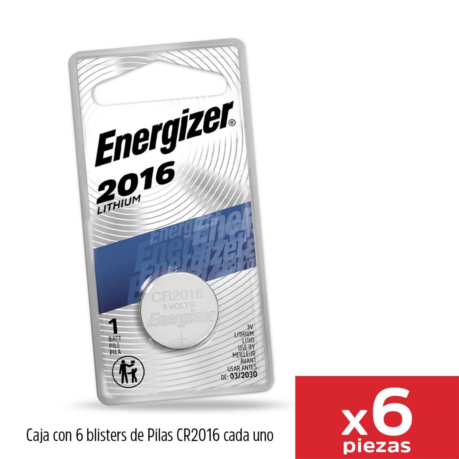 Pila Boton Energizer 2016 Litio Blister 6 Unidades 
