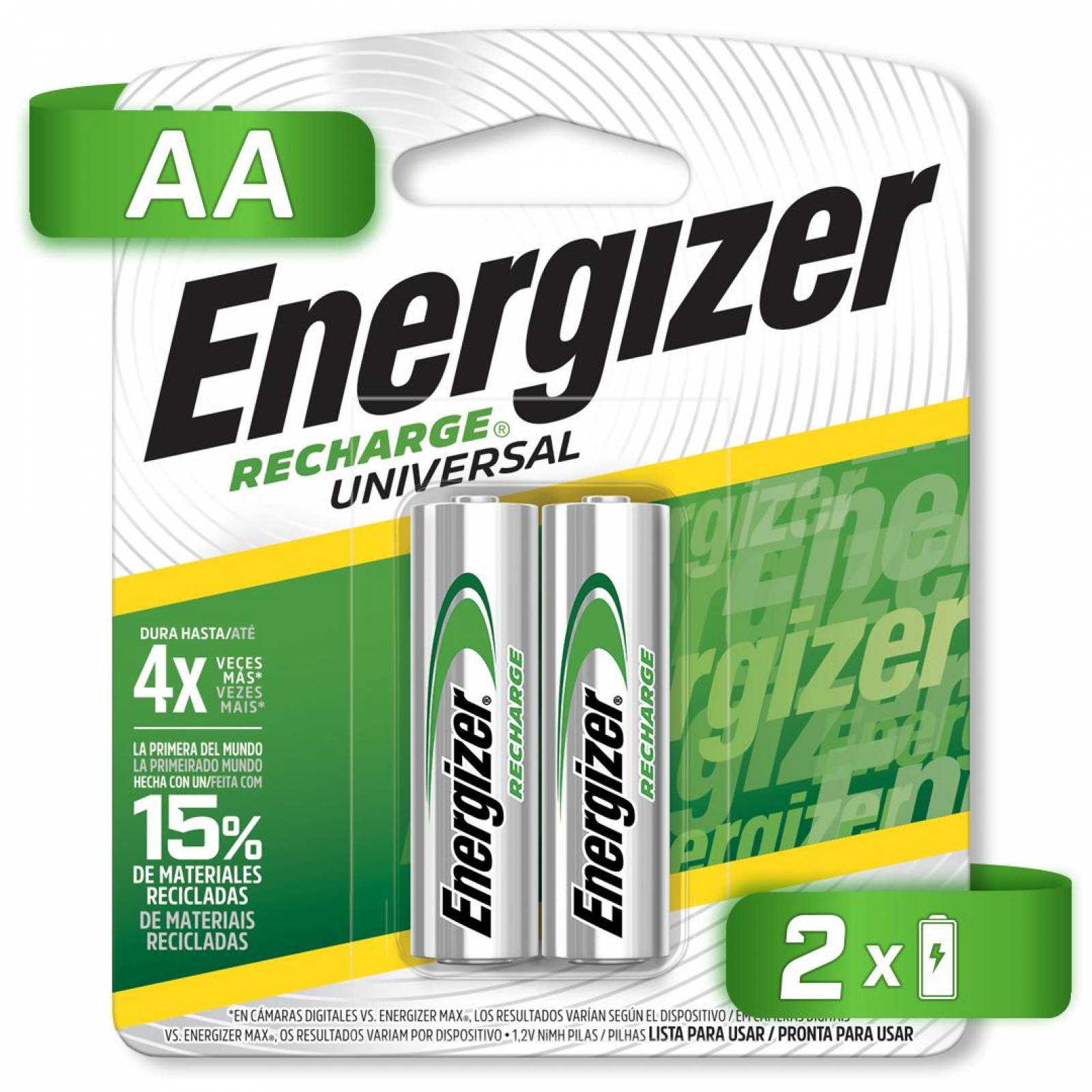 Pilas Recargables Energizer Aa 2000 Mah Blister 12 Unidades 