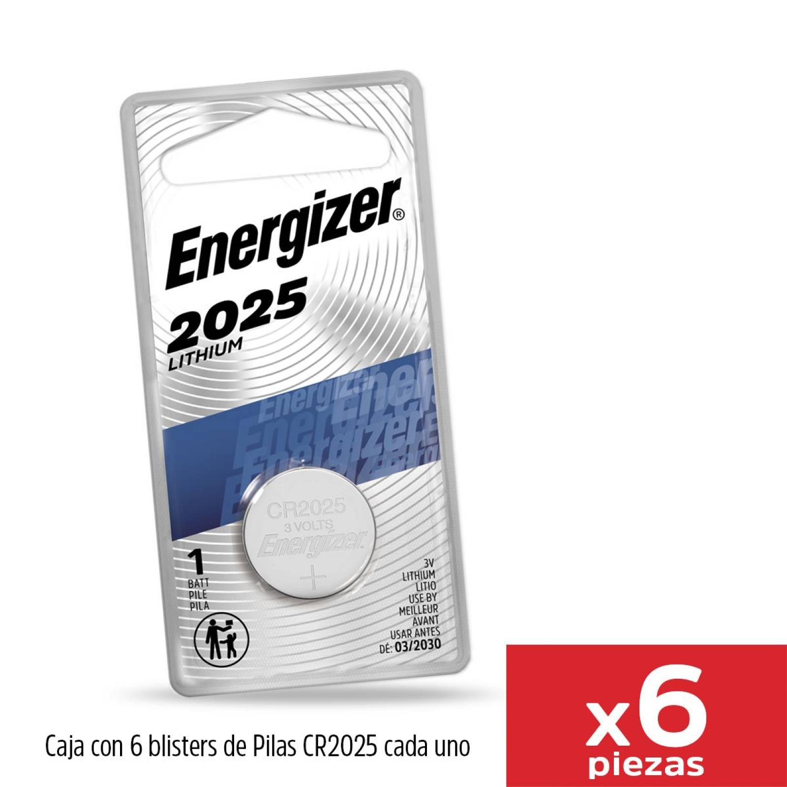 Pilas de litio Energizer CR2025 (1 paquete de 5)
