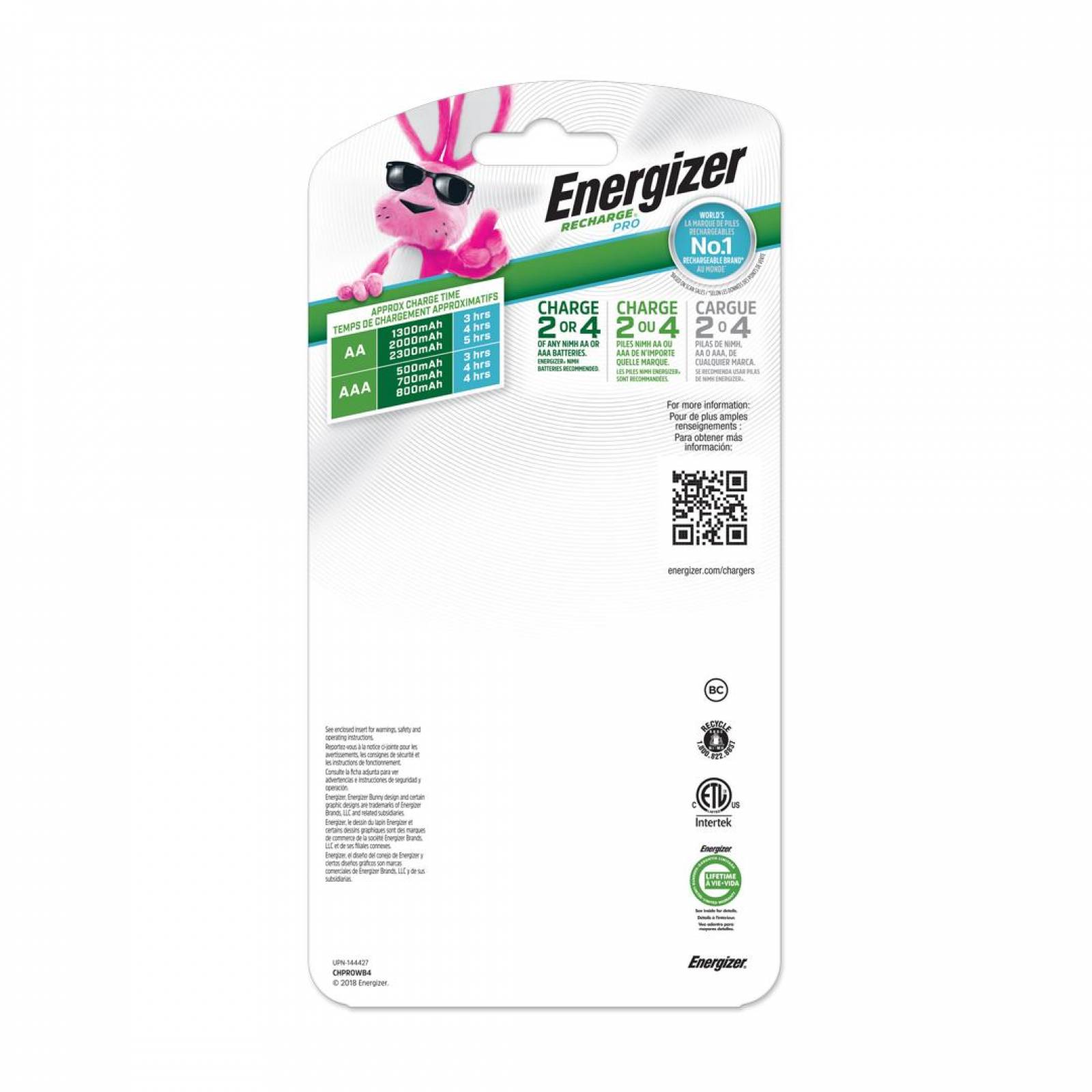 Cargador Pilas Energizer CHPRO Incluye 2 Pilas AA