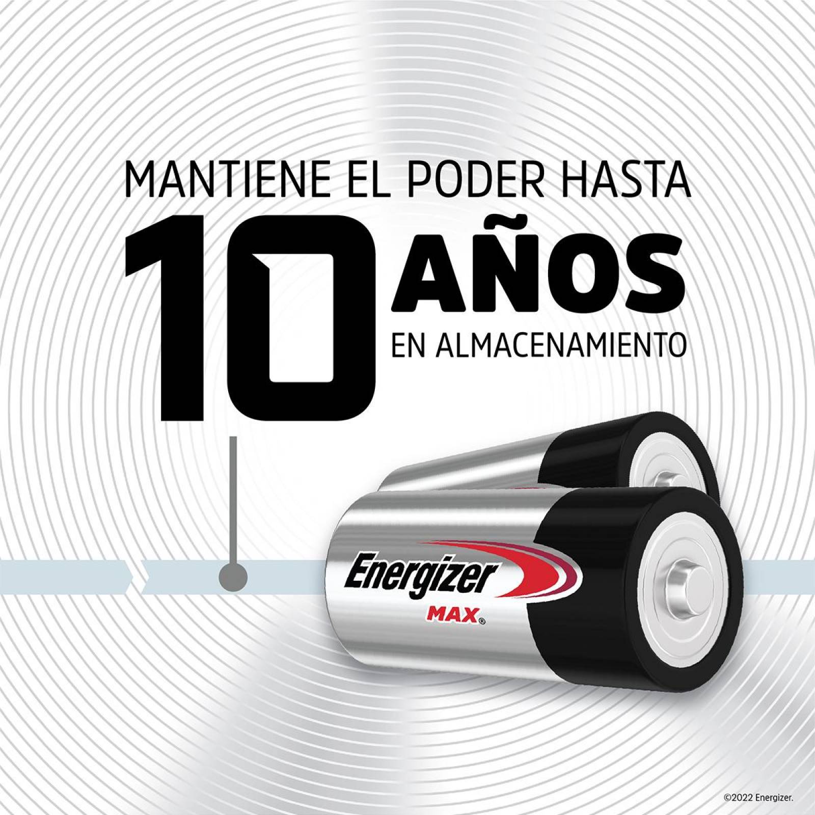 Pila Energizer Max Alcalina D Con 2 Piezas Grande 