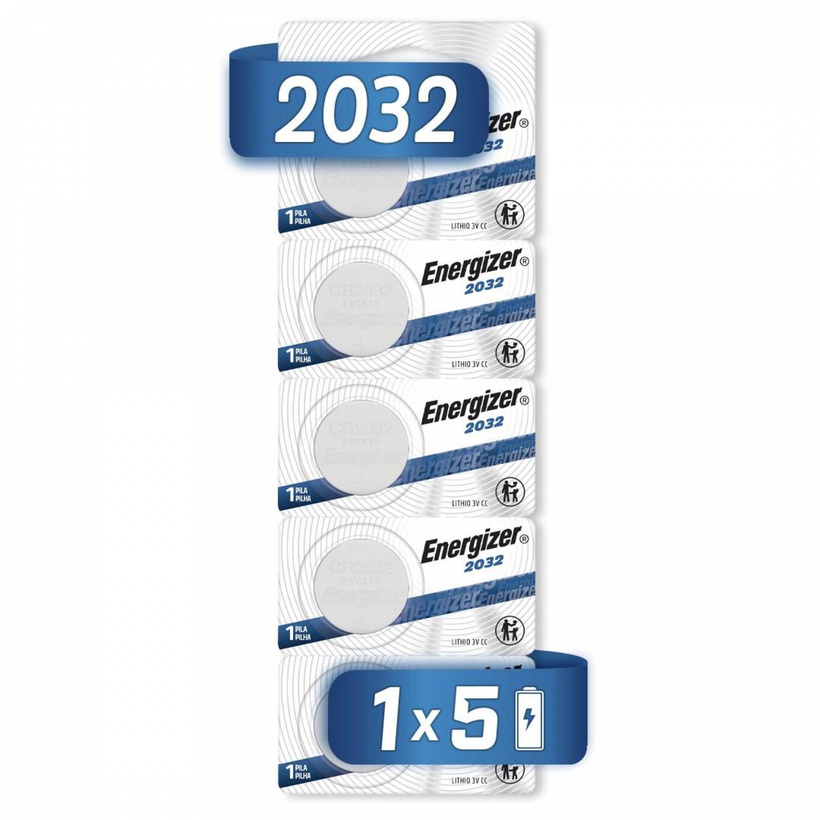 Pila Boton Energizer 2032 Litio Tira 5 Unidades 