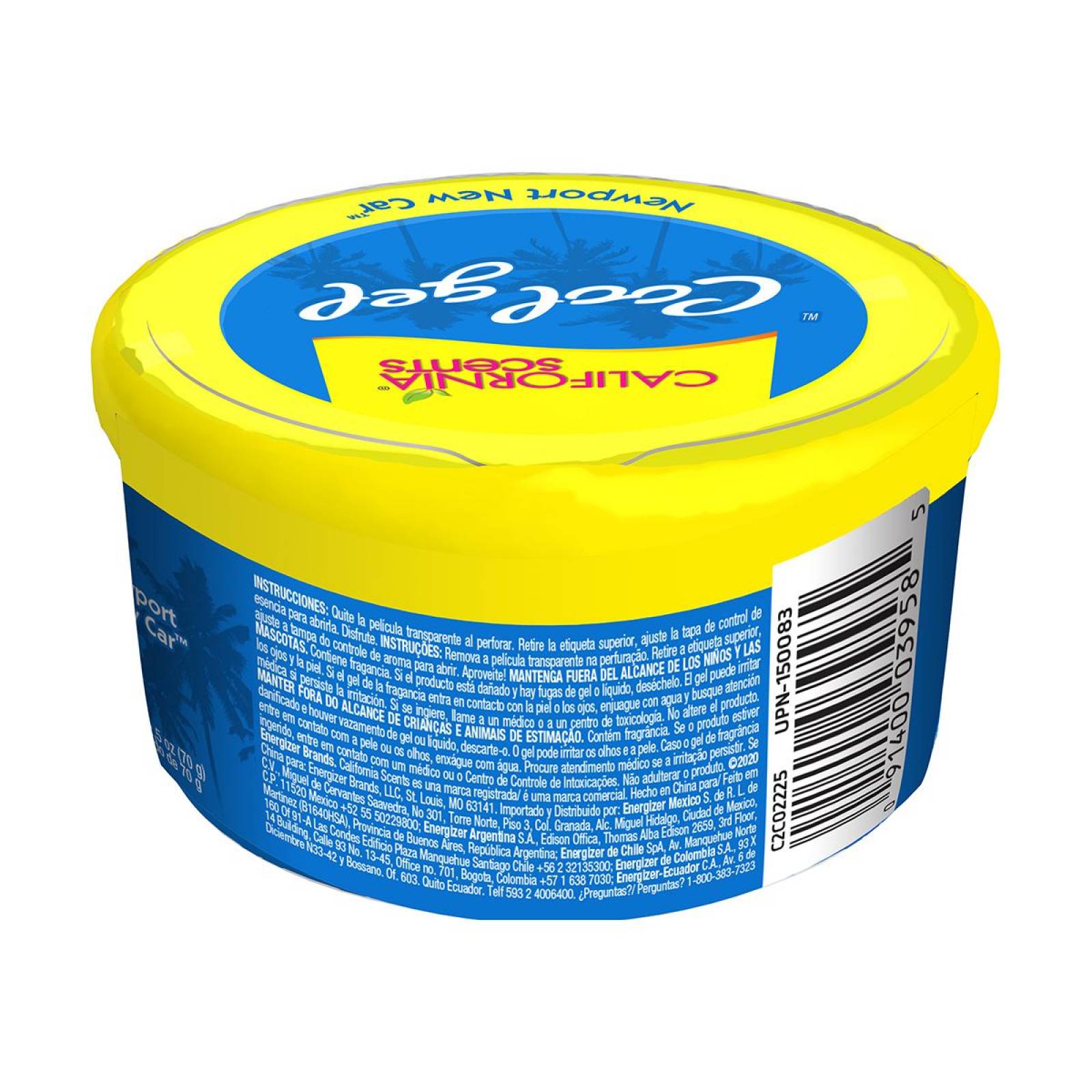 12 Aromatizante Gel California Coche Nuevo 2.5oz 