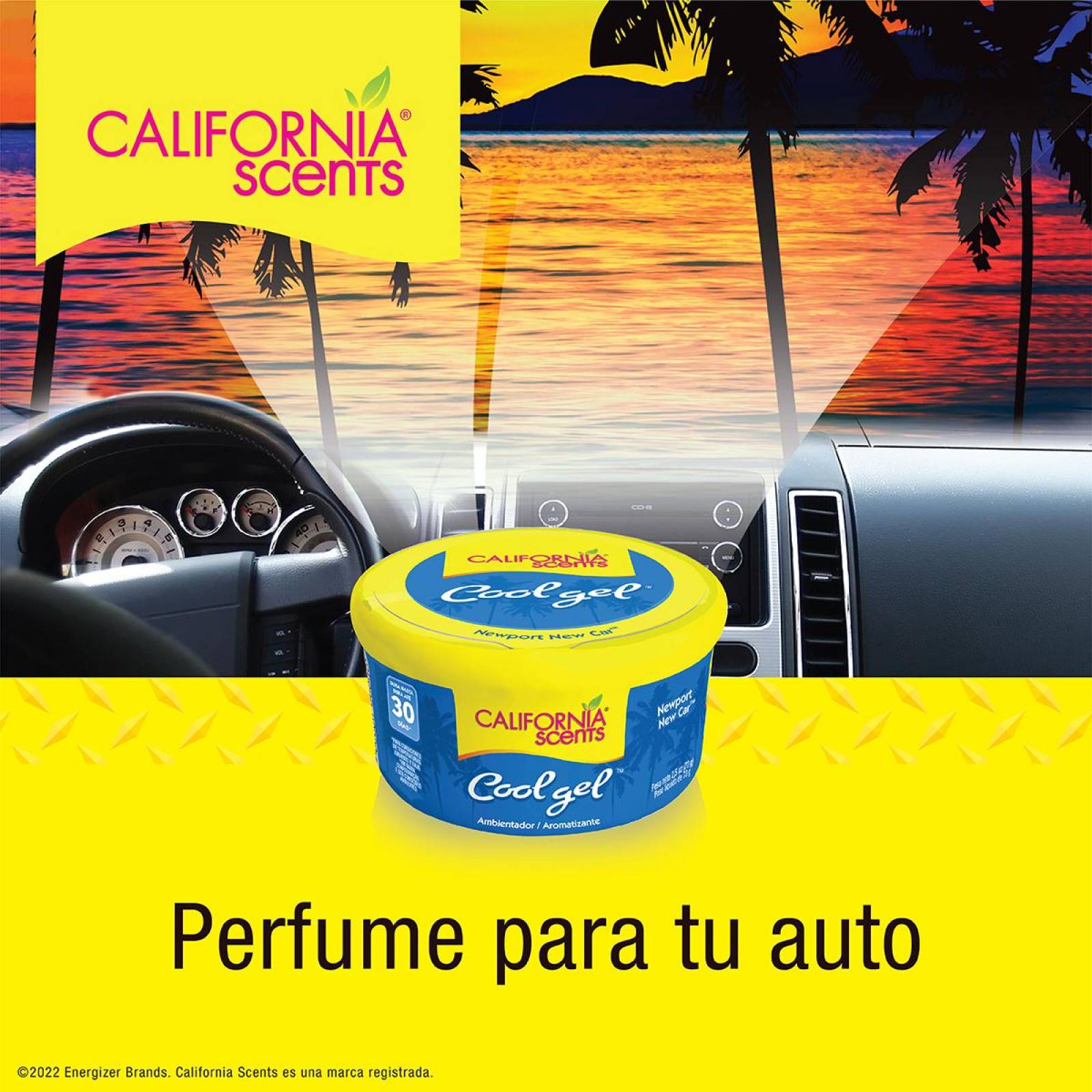 12 Aromatizante Gel California Coche Nuevo 2.5oz 