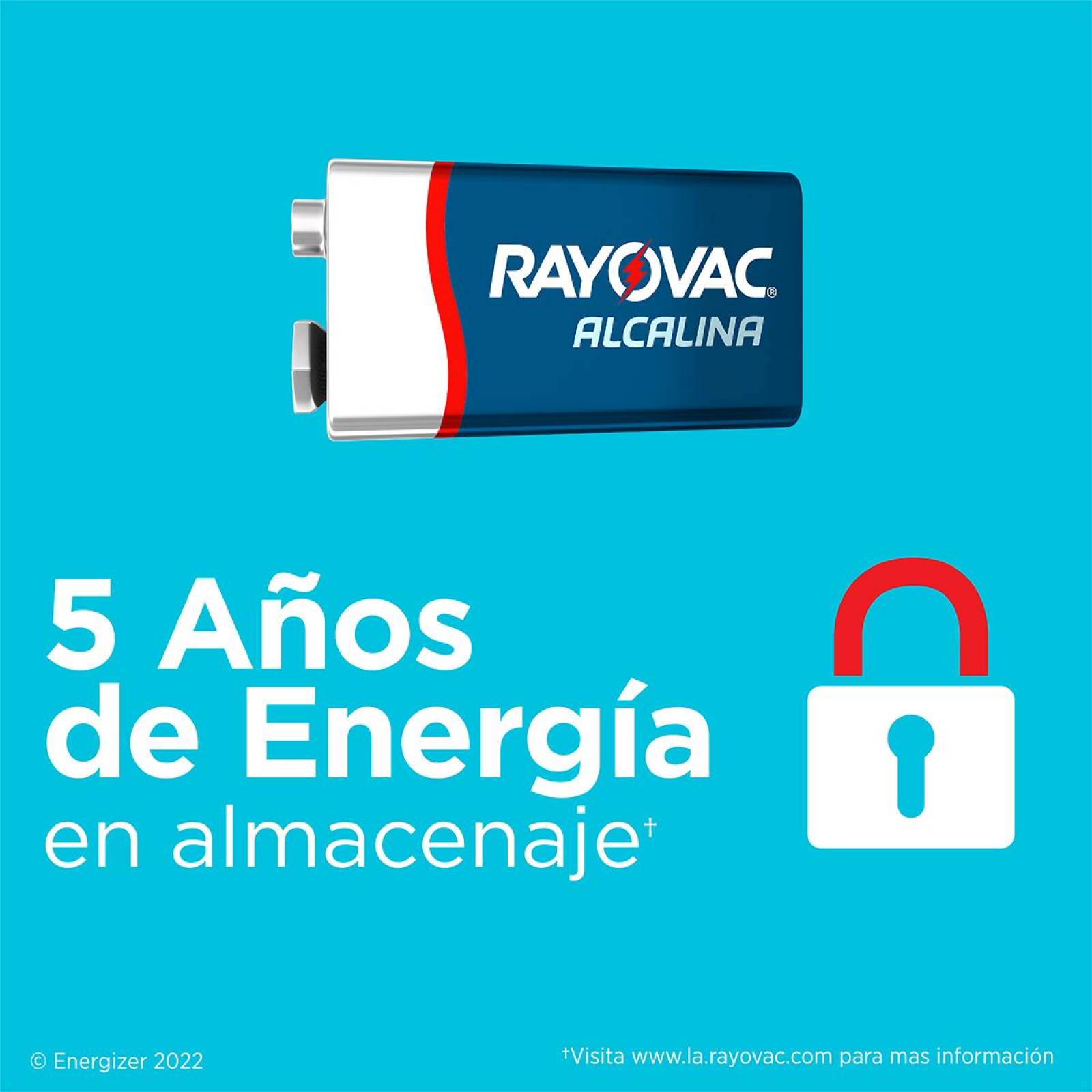Pila Rayovac Alcalina 9v Rectangular Blister Con 1 