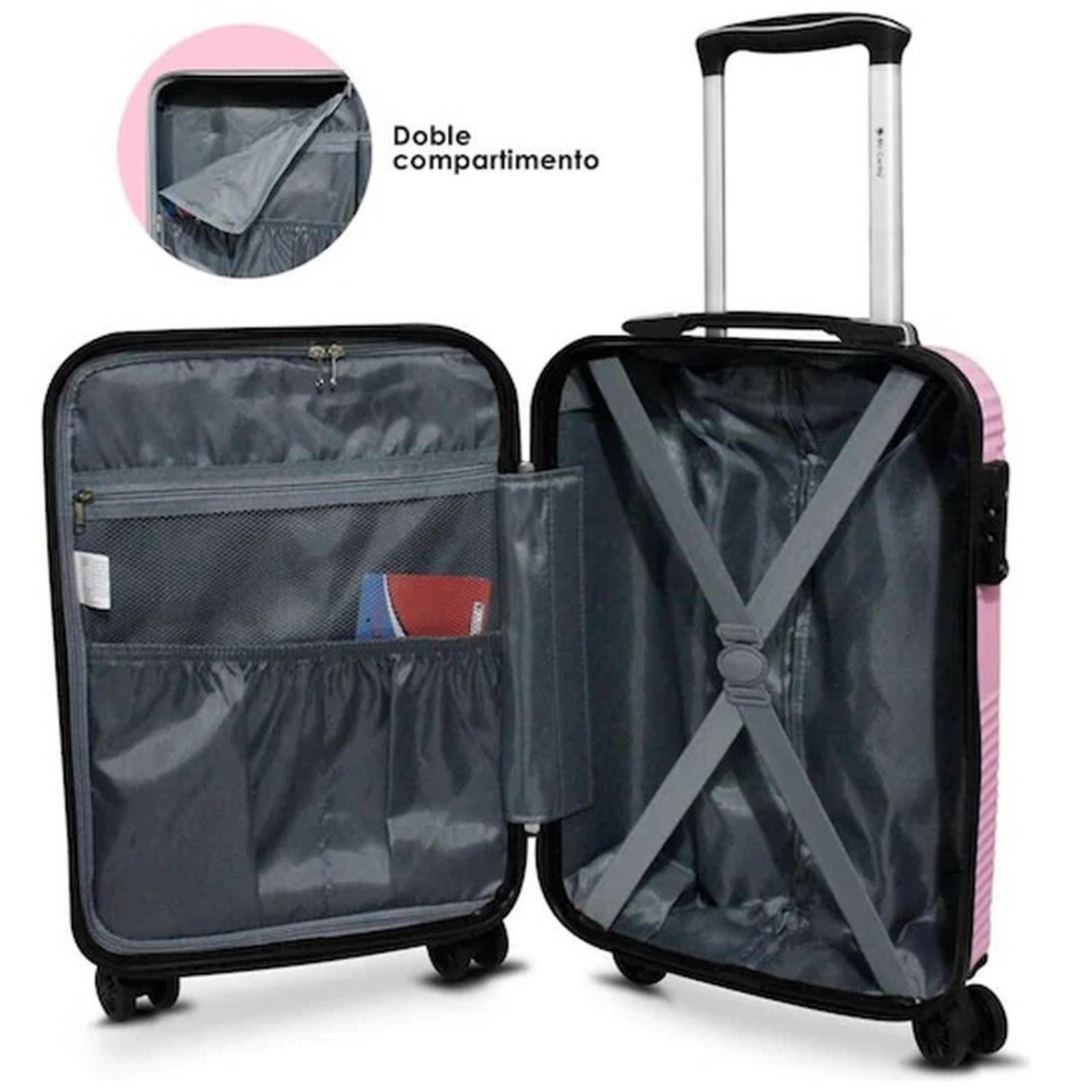 MALETA CARRY ON 18" LLANTAS DESMONTABLES AVIÓN VIAJE 