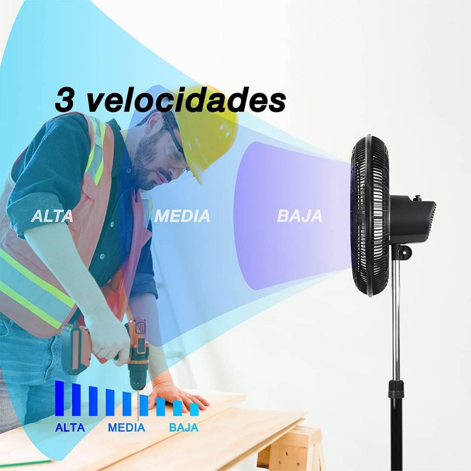 Ventilador Pedestal Mytek 3404 18 Pul 5 Aspas 120w 