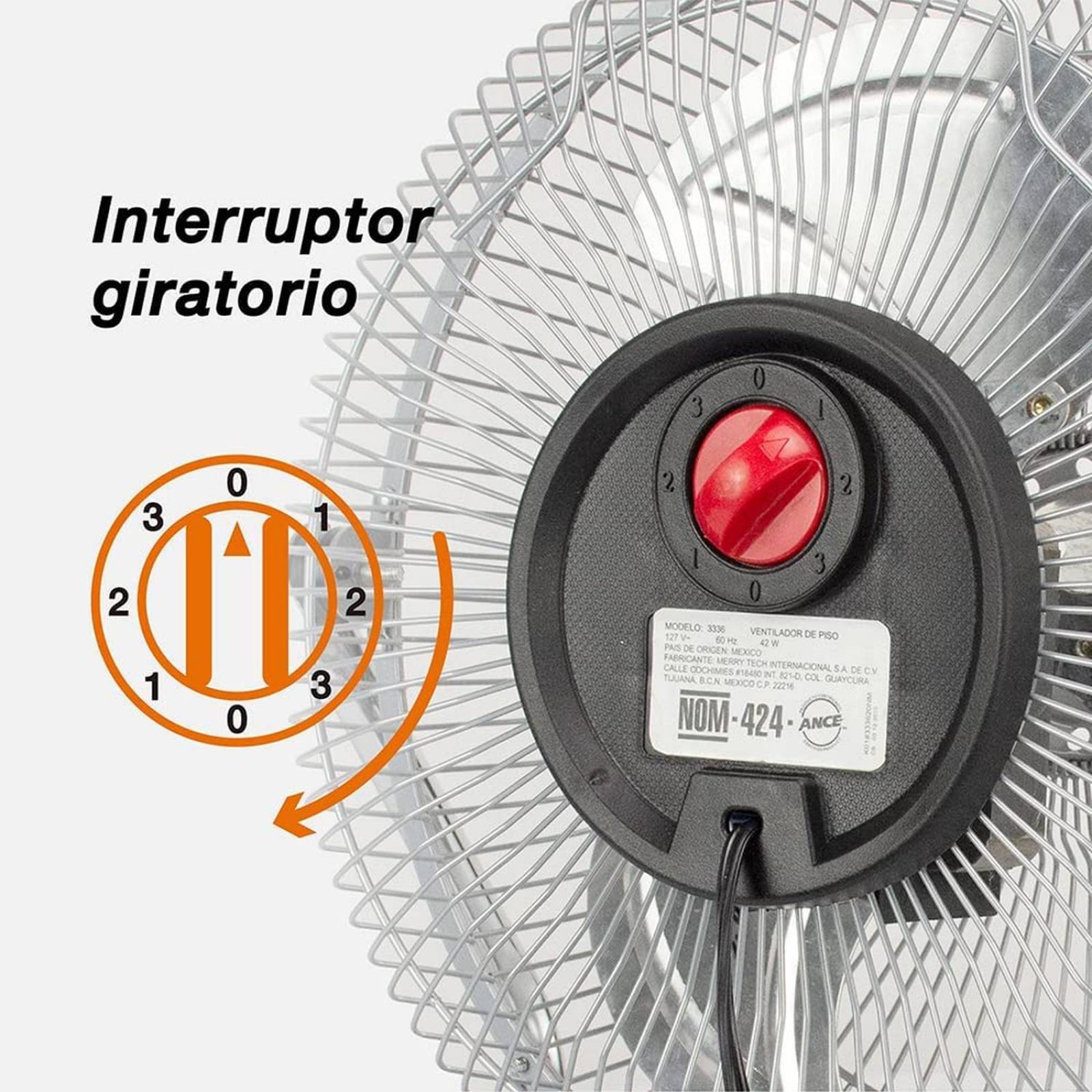 Ventilador Pedestal Mytek 3404 18 Pul 5 Aspas 120w 