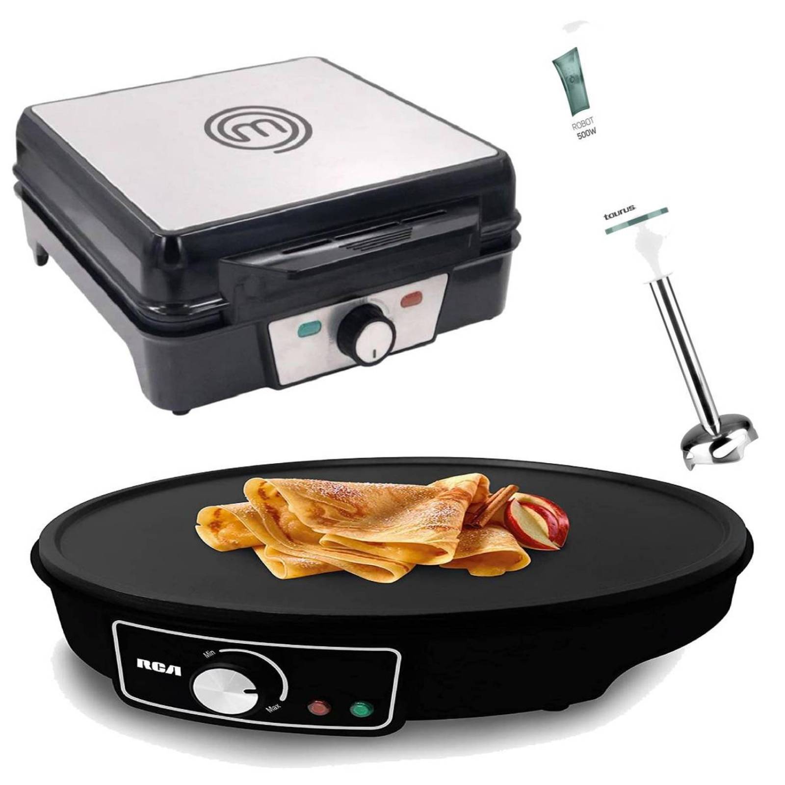 Combo Crepera + Waflera + Batidora De Inmersion 