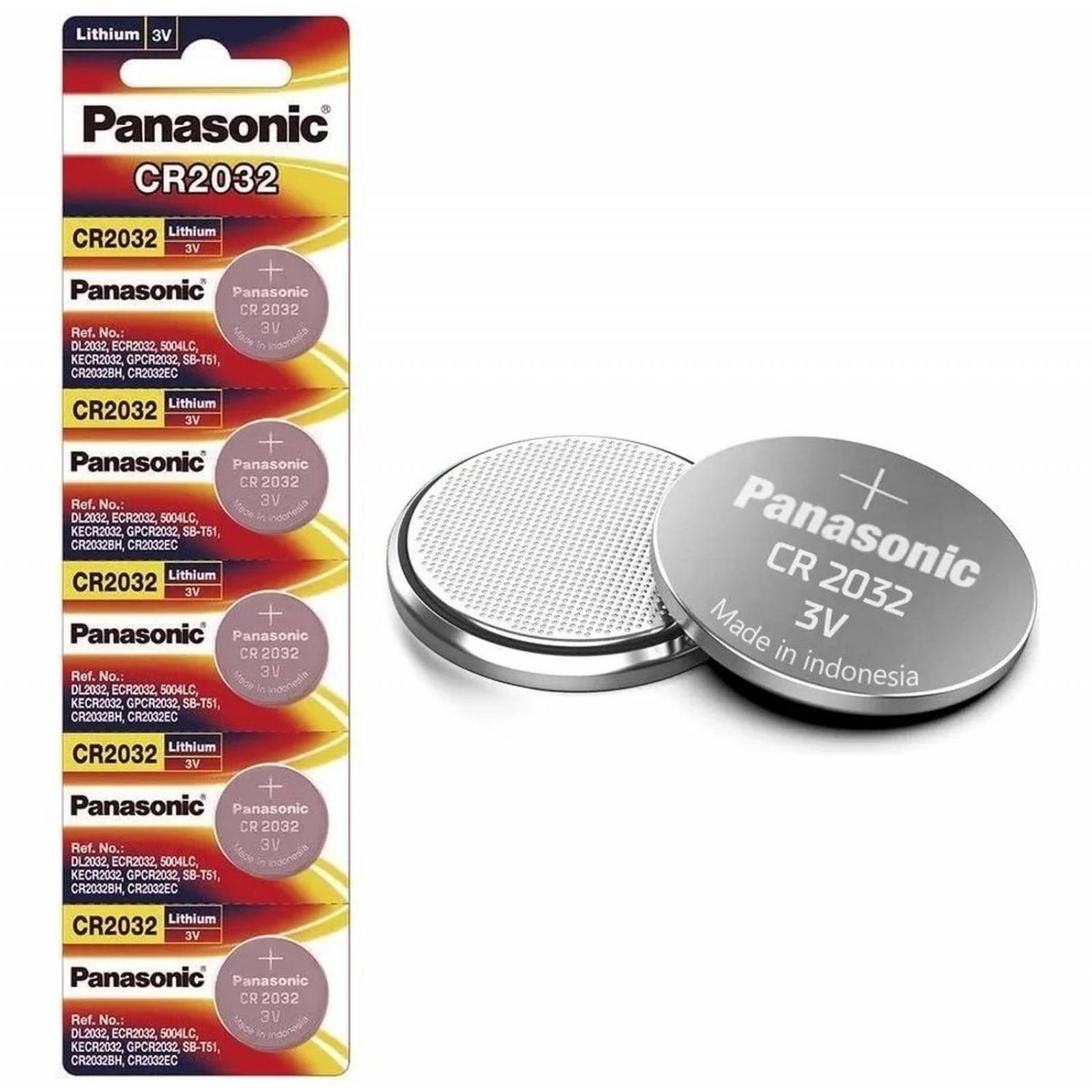 Pila Panasonic Cr2032 3v Tira Con 5 Botón 