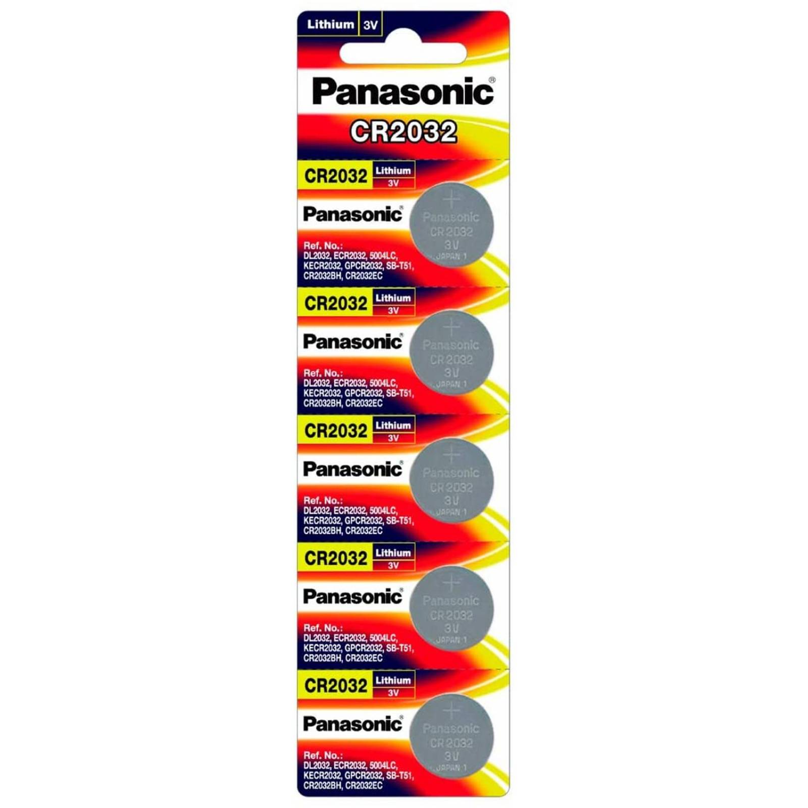 Pila Panasonic Cr2032 3v Tira Con 5 Botón 