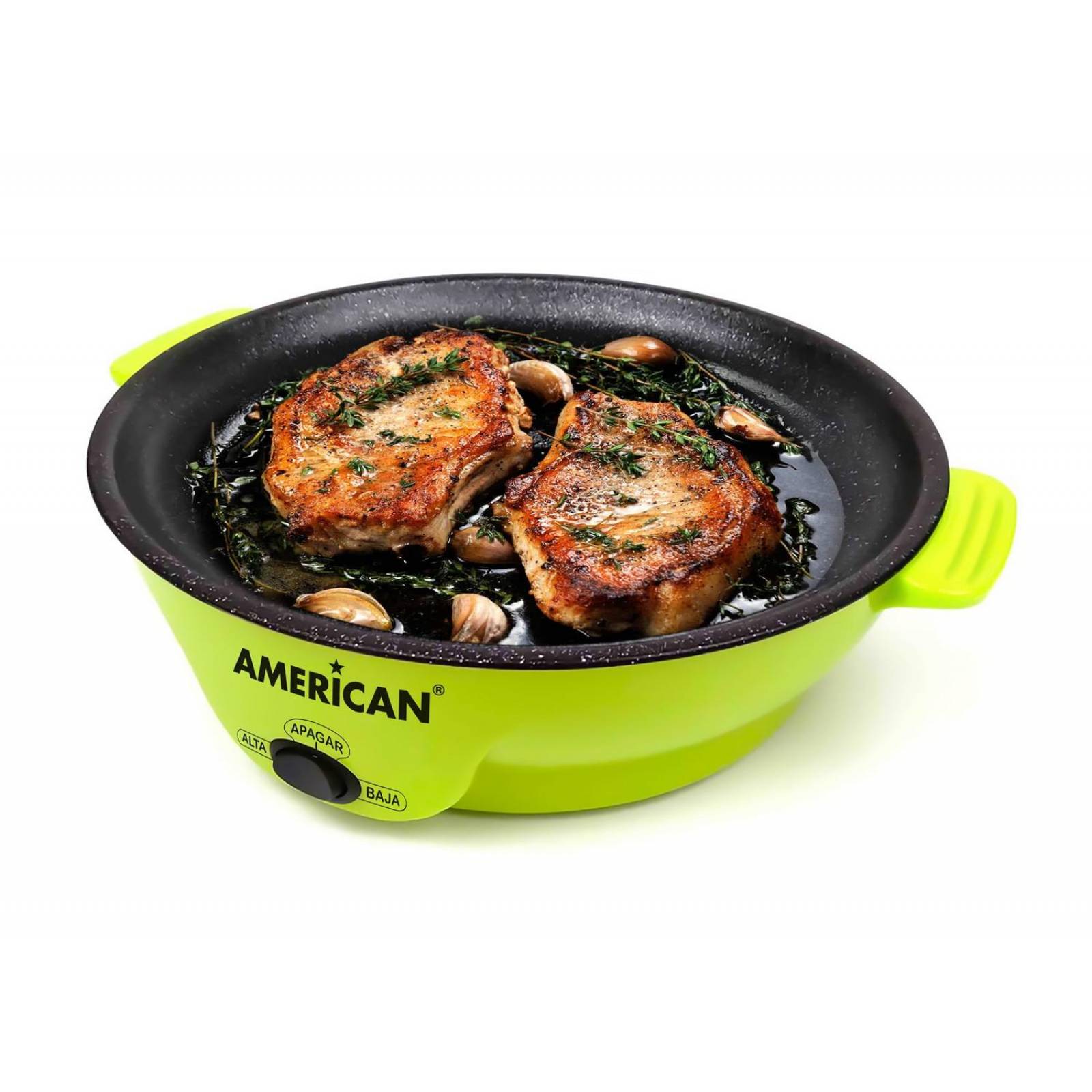 Parrilla Comal Sartén Eléctrico Antiadherente 2 Temp American 6022 