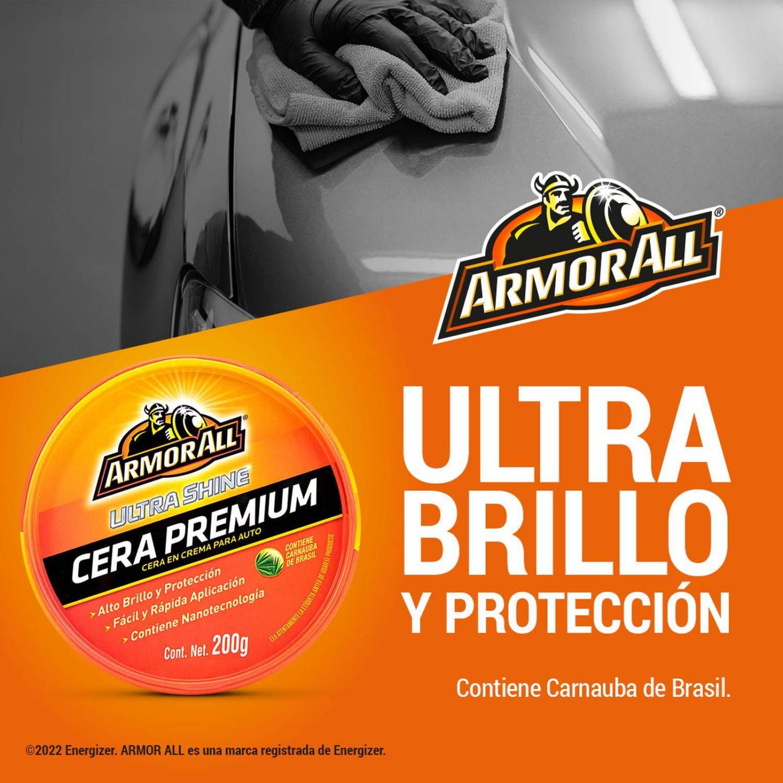 12 Cera Premium Armor All Para Carroceria Ultra Brillo 200g 