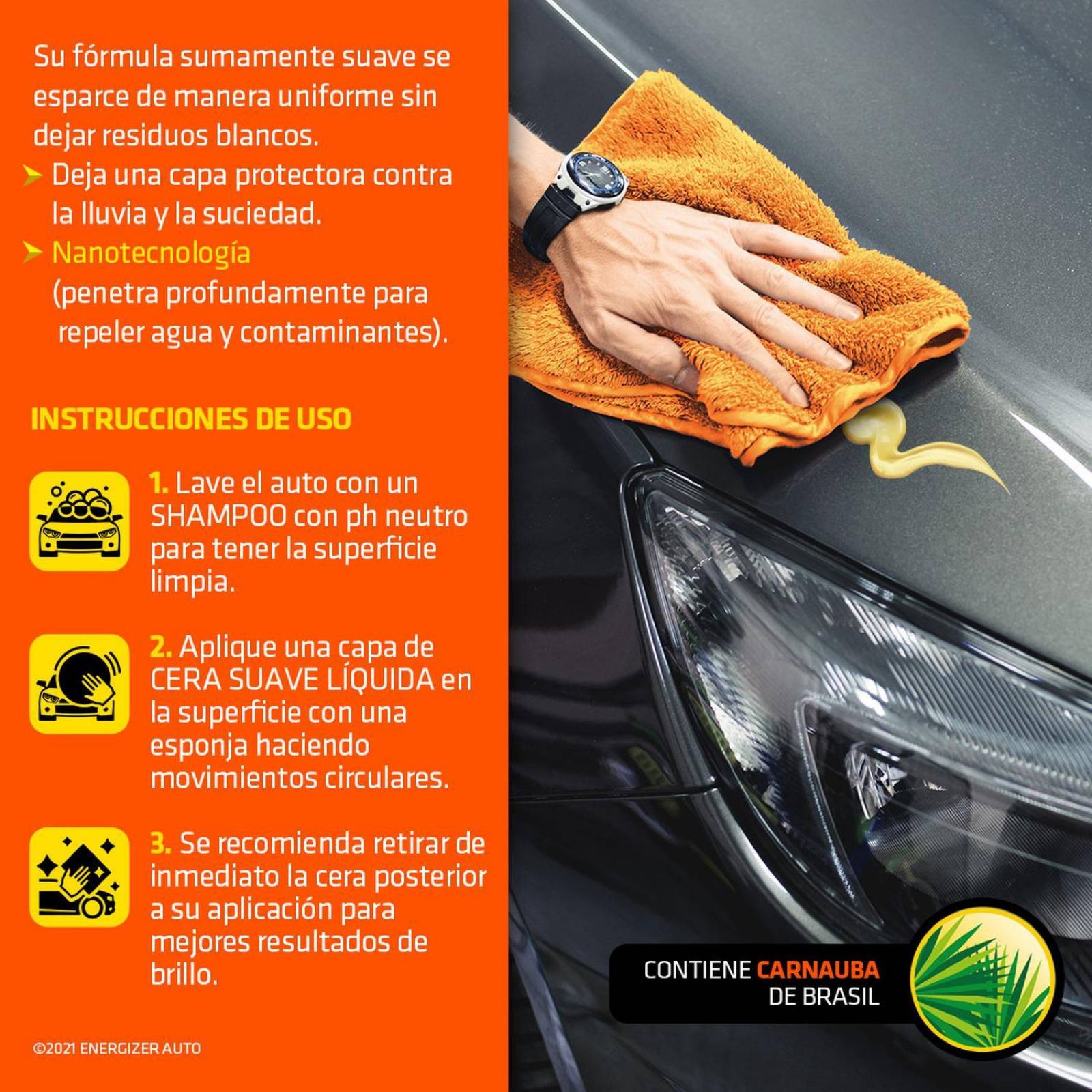 6 Cera Auto Camión Líquida Fácil Aplicación Armor All 500ml 
