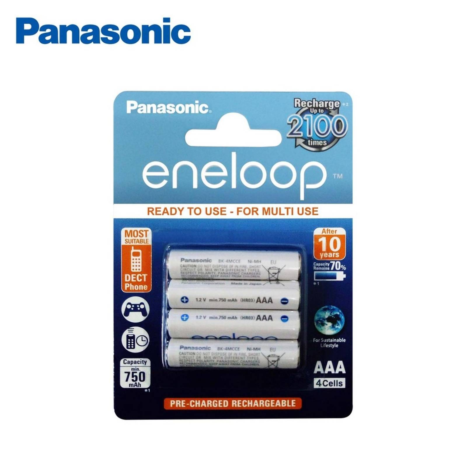 Pila Panasonic Recargable Eneloop Aaa Con 2 Unidades 800 Mah 