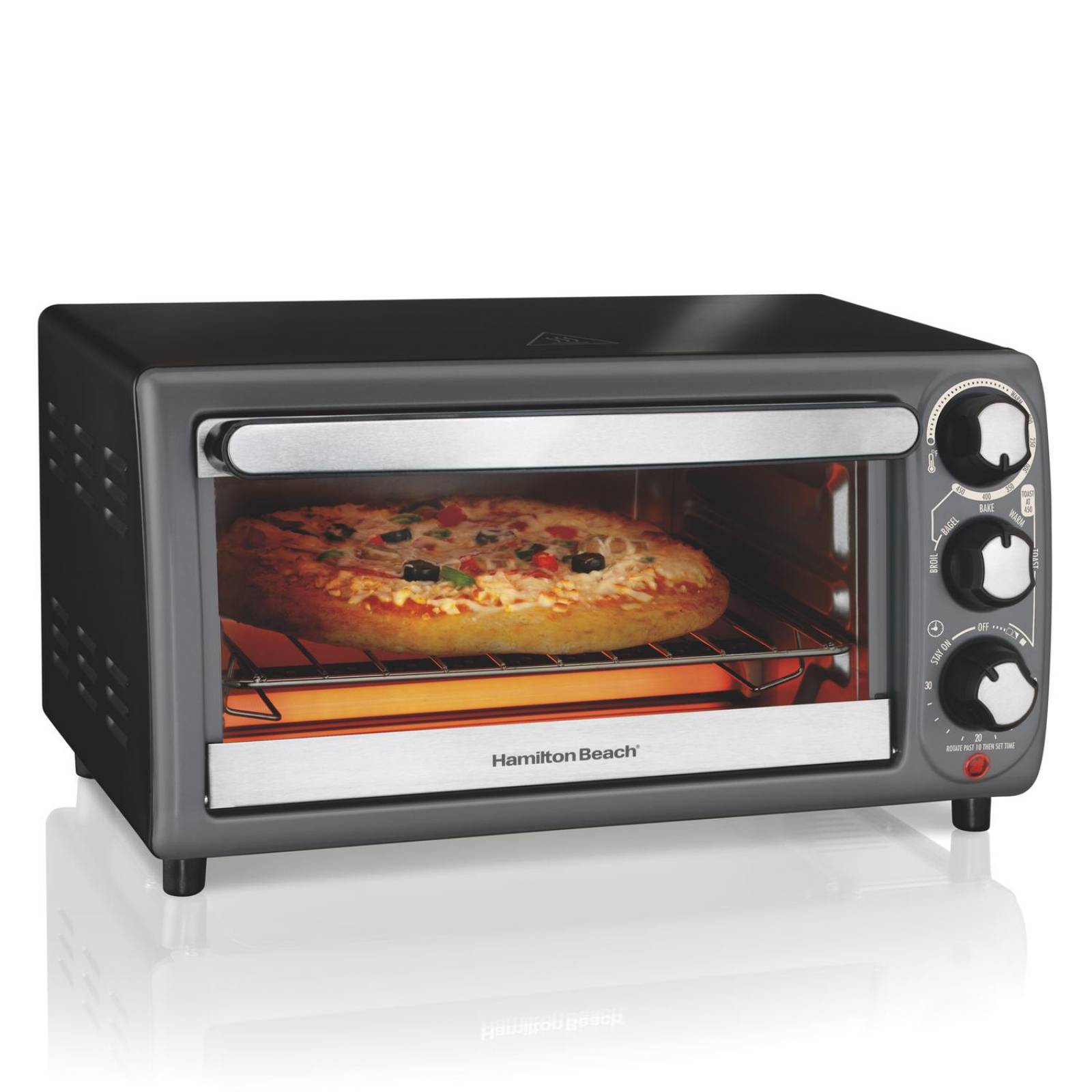 Horno Tostador Hamilton Beach 31148f 4 Rebanadas Negro Gris 