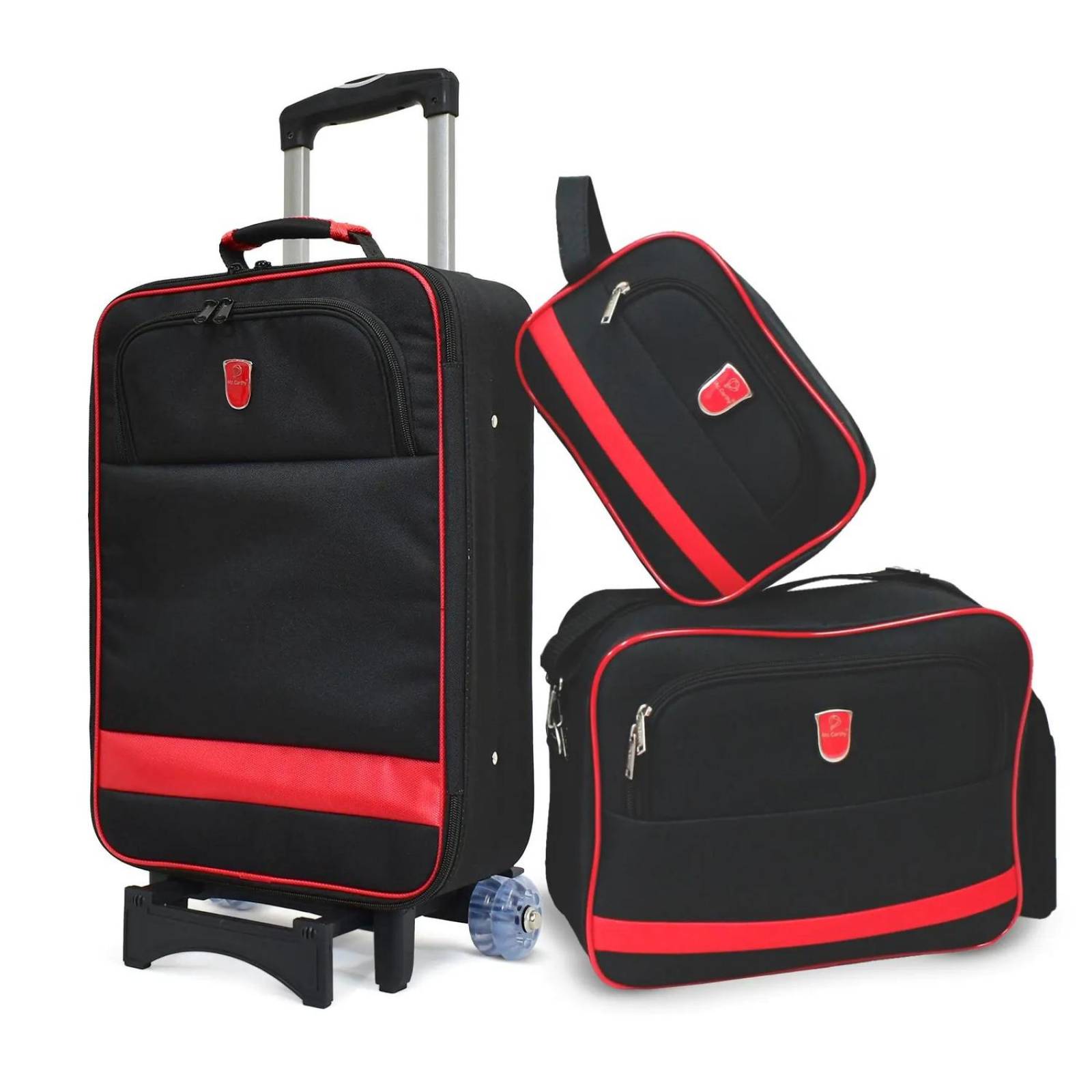 Set Maletas Viaje Tela 20" 14" Y Estuche 