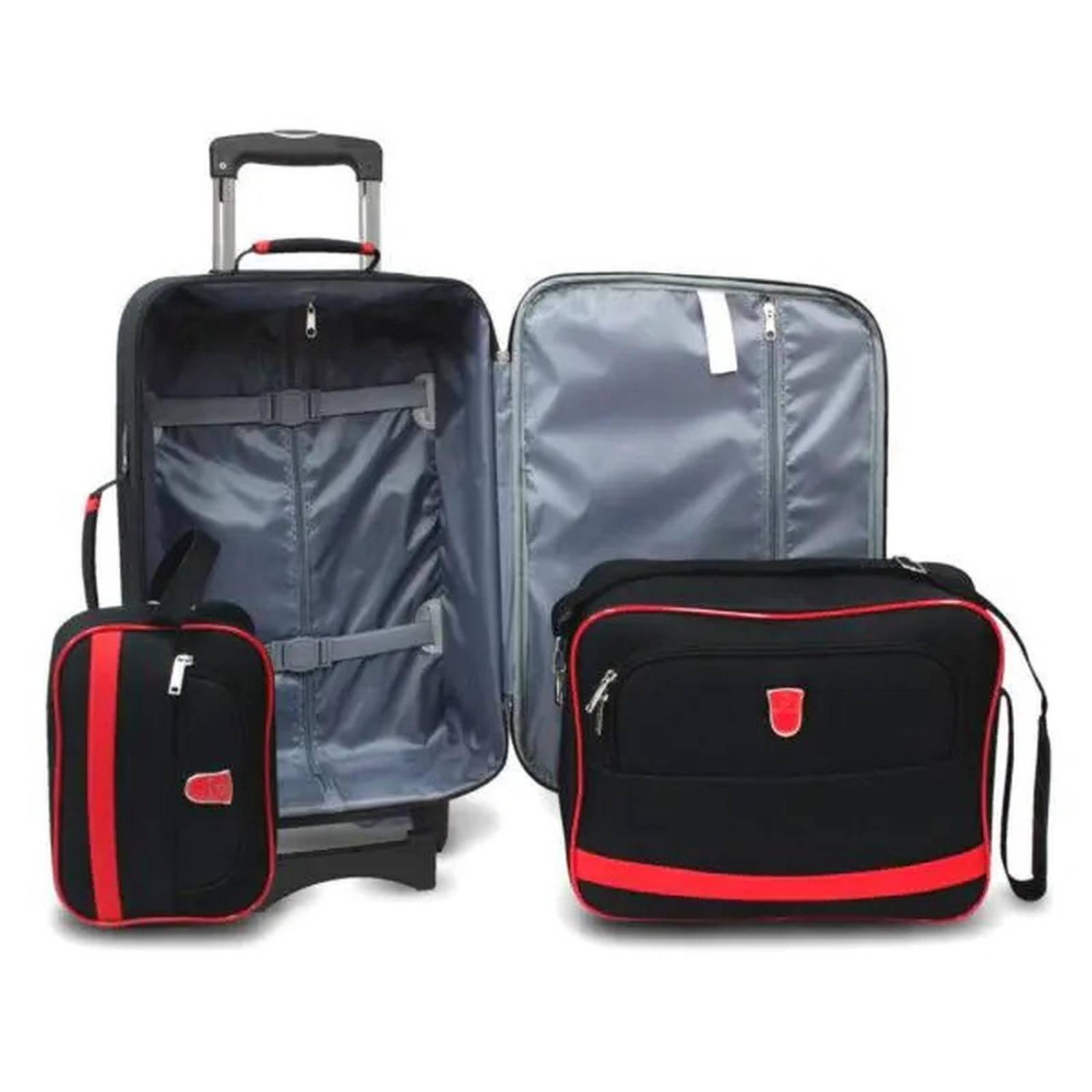 Set Maletas Viaje Tela 20" 14" Y Estuche 