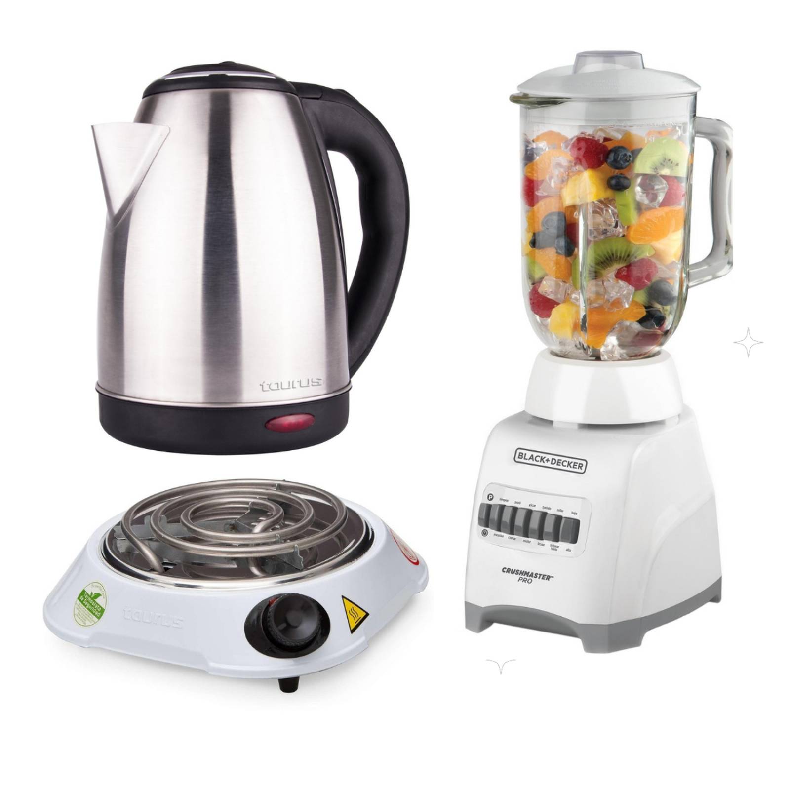 COMBO PARRILLA ELECTRICA + HERVIDOR + LICUADORA 
