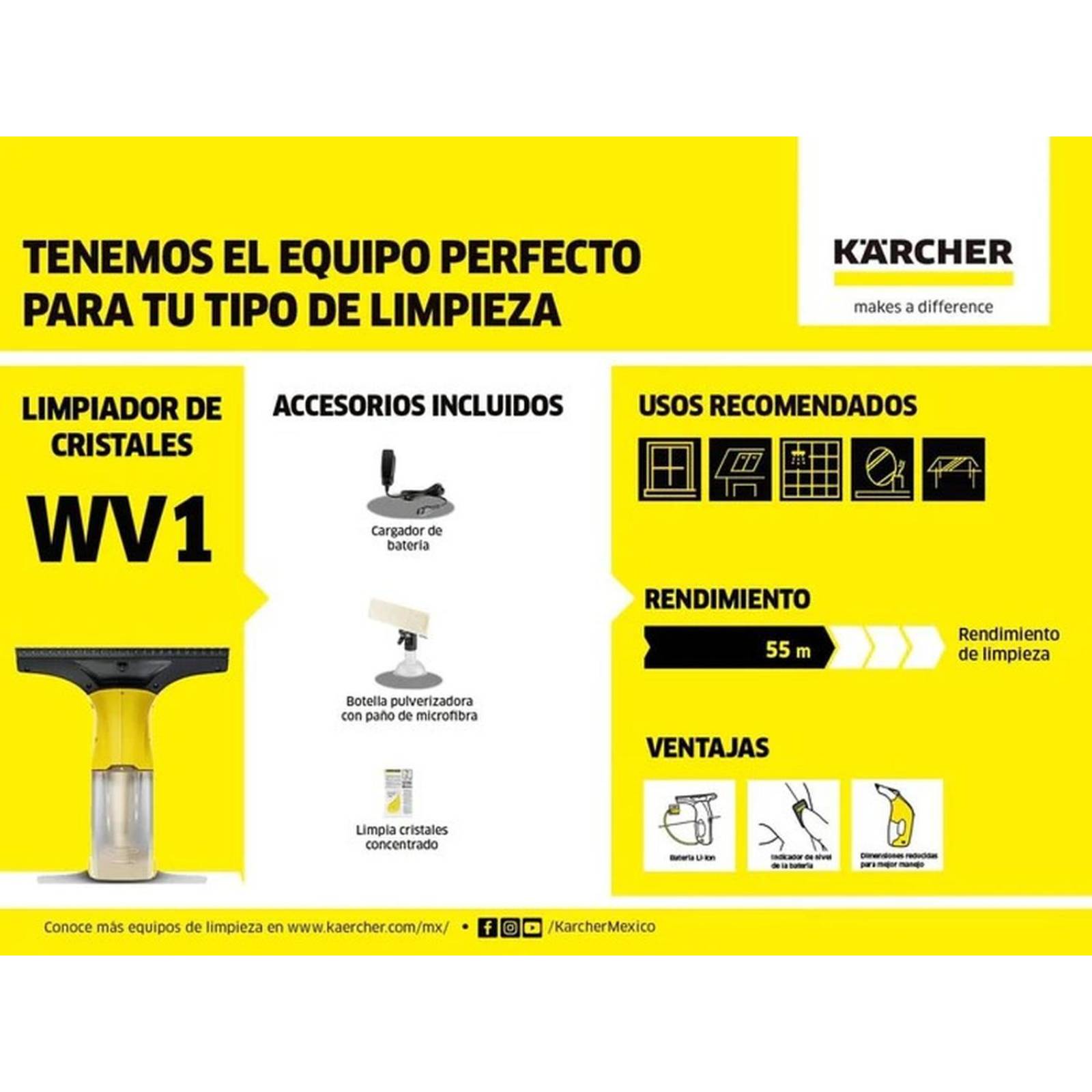 Combo Hidrolavadora + Limpiador De Cristales Karcher 