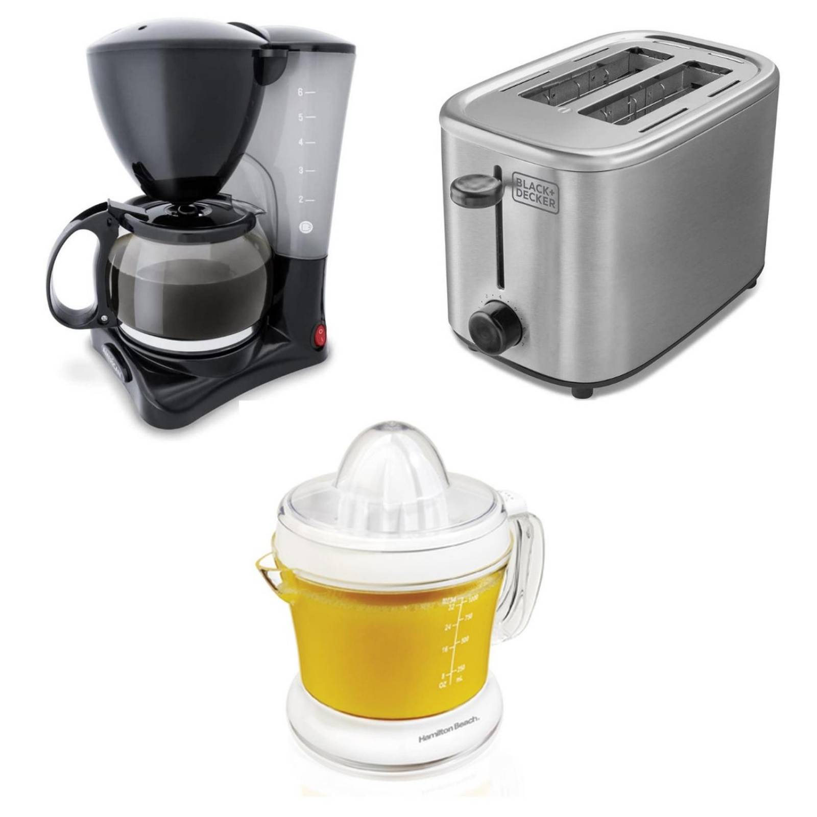 Combo Cafetera + Exprimidor De Citricos + Tostador