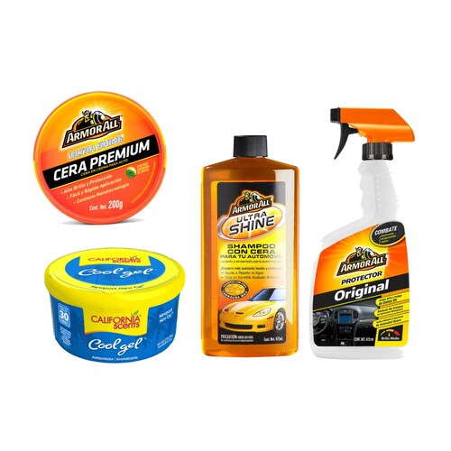 Protector Interior Coche + Cera + Shampoo + Aroma Armor All 