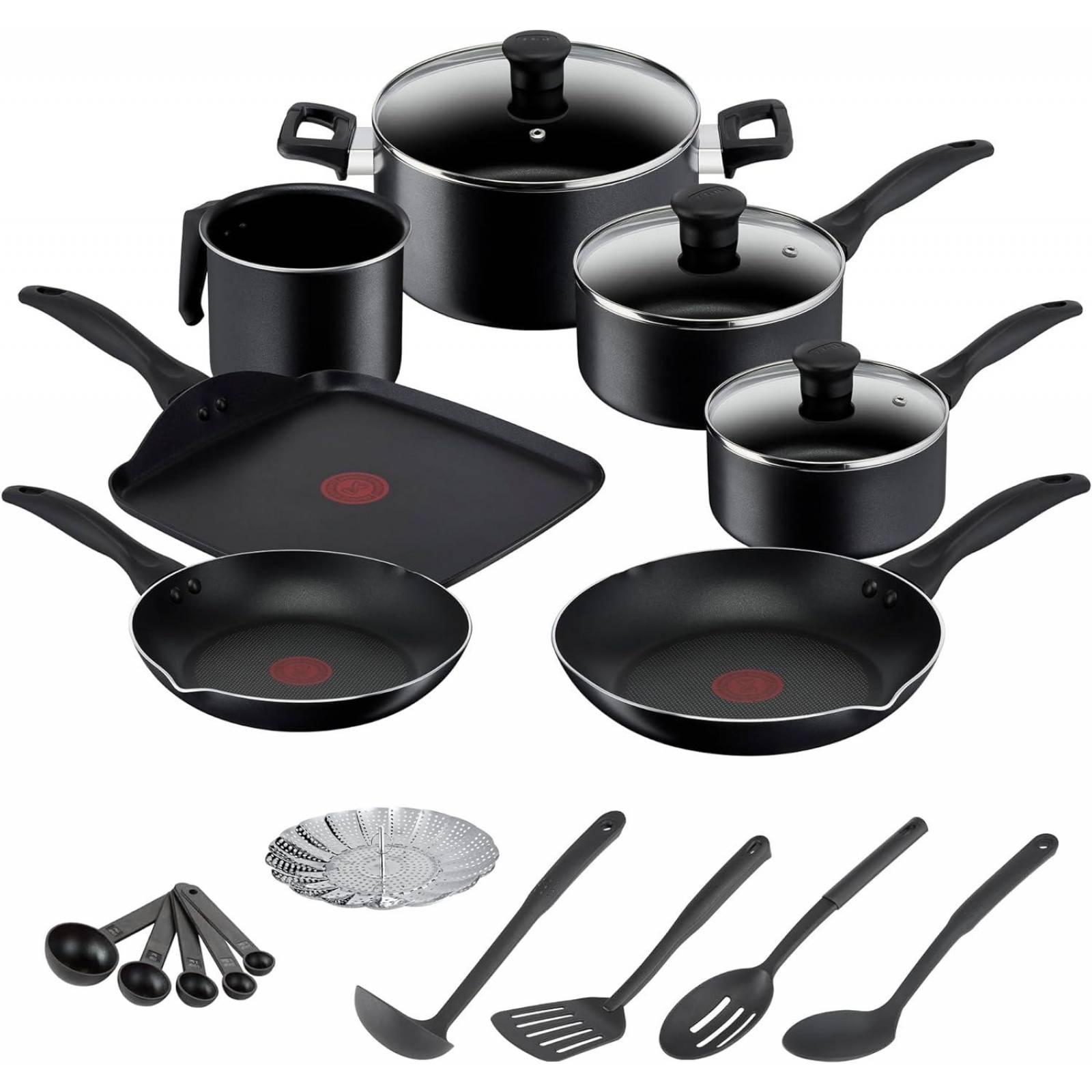 Bateria De Cocina T-Fal Easy Care B466sk84 20 Piezas Antiadherente 