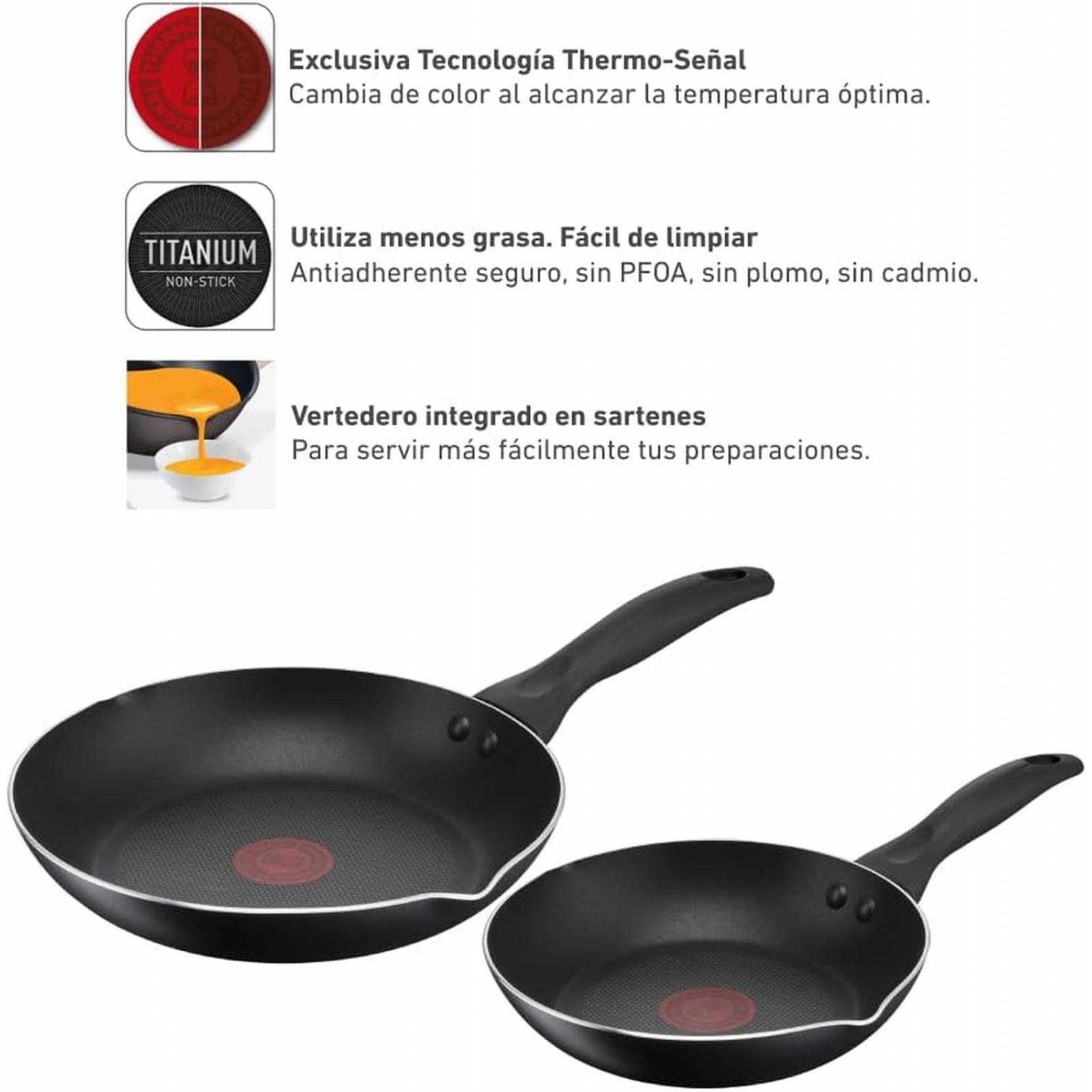 Bateria De Cocina T-Fal Easy Care B466sk84 20 Piezas Antiadherente 