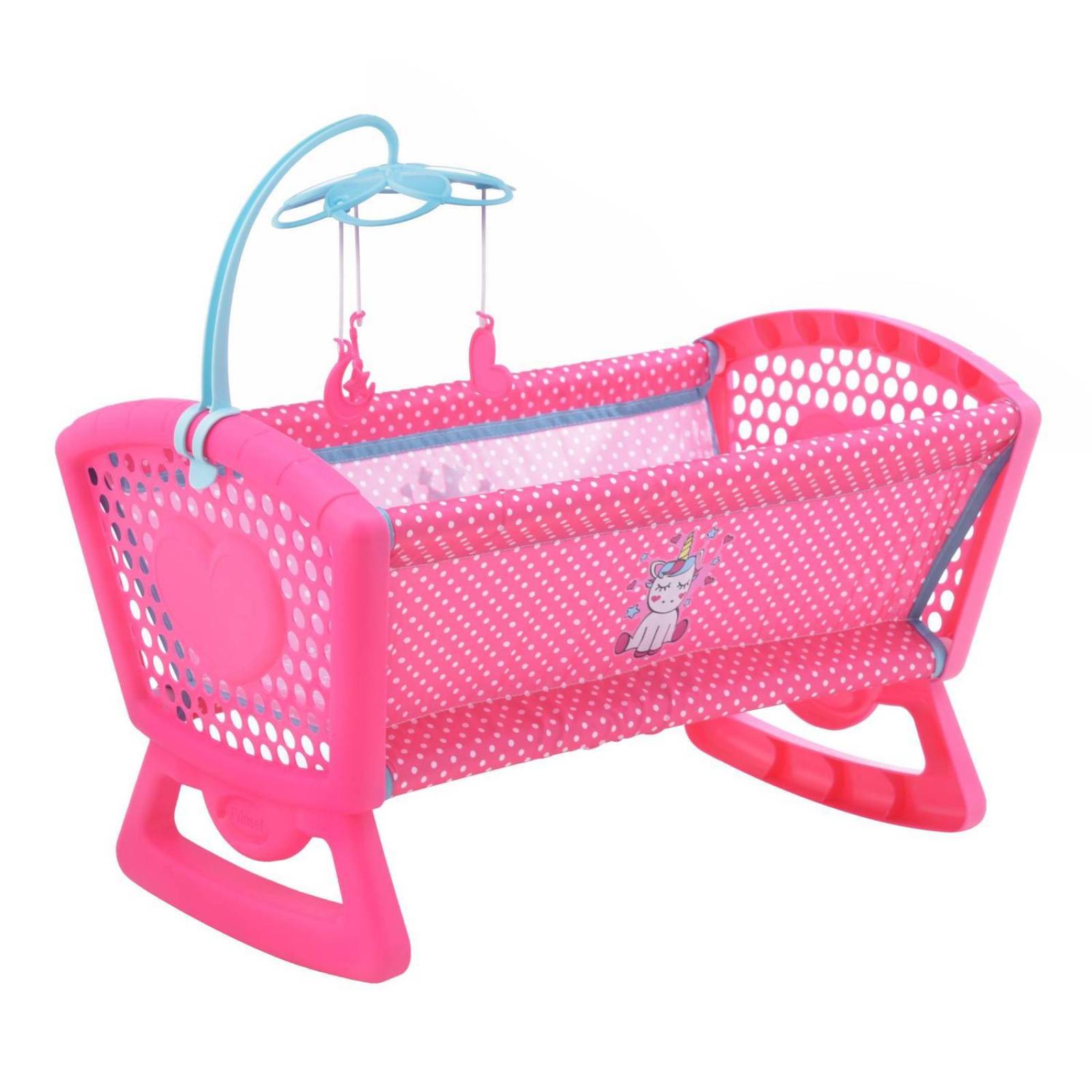 Carriola Mecedora Y Cuna Para Muñecas Prinsel Unicornio 