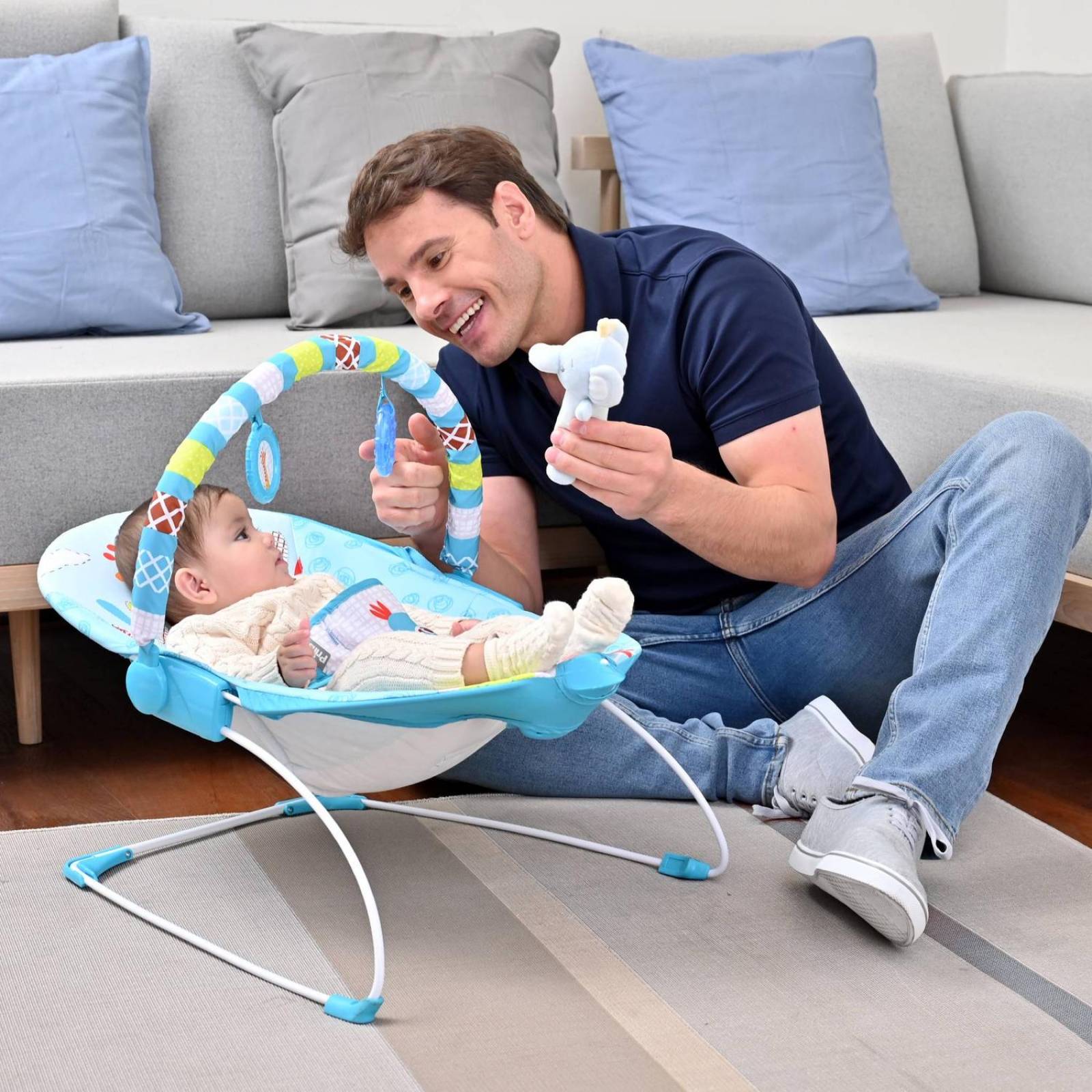 SILLA MECEDORA VIBRADORA BEBE BOUNCER PRINSEL ANIMALITOS8512 