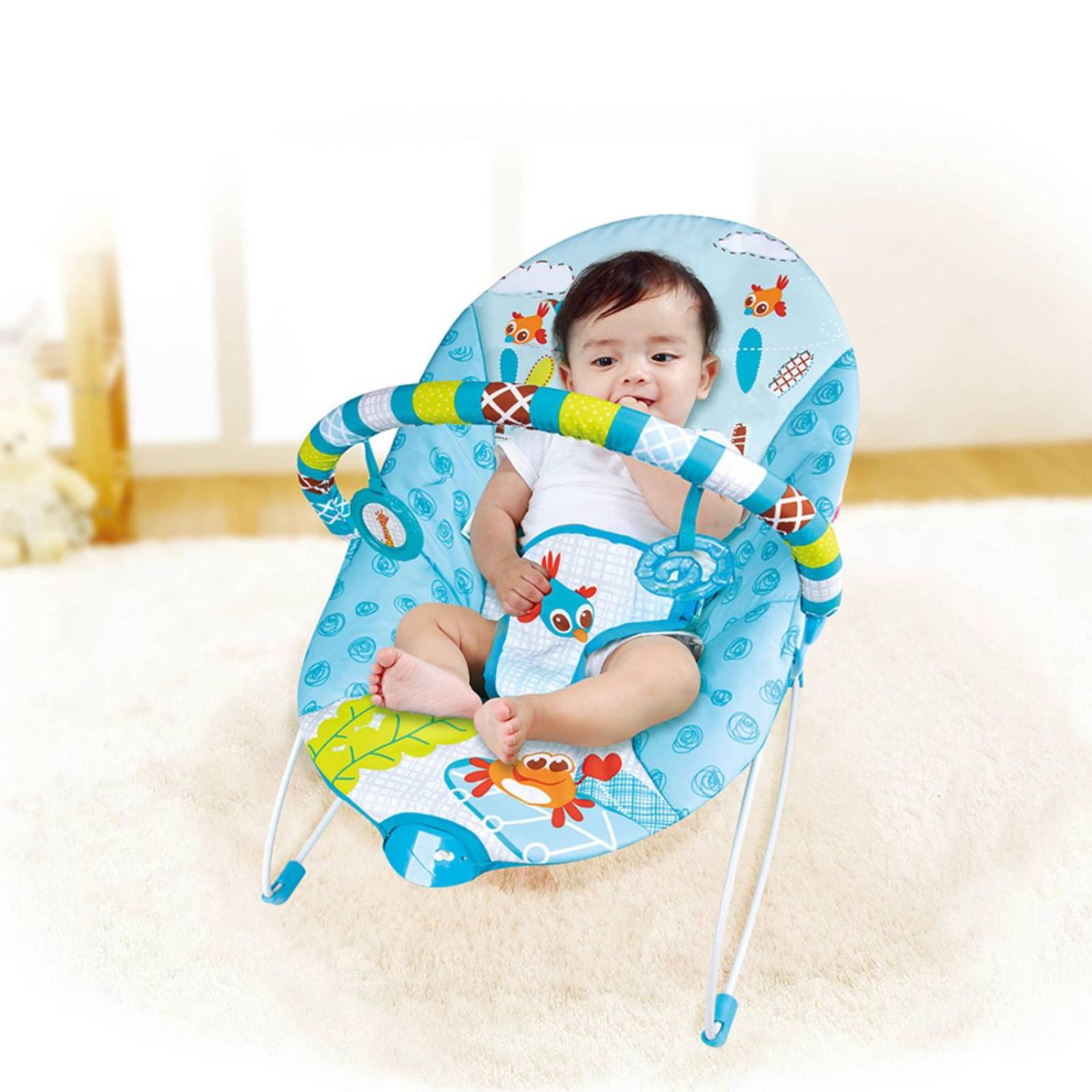 SILLA MECEDORA VIBRADORA BEBE BOUNCER PRINSEL ANIMALITOS8512 