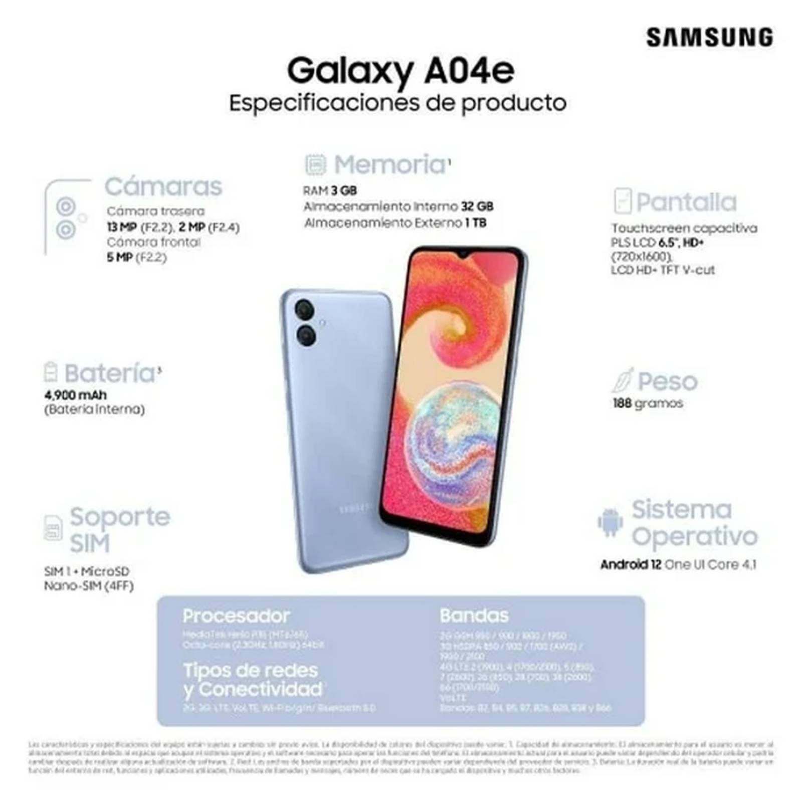 Celular Samsung Galaxy A04ea Core 6.5 Pul 128gb/4gb Android 