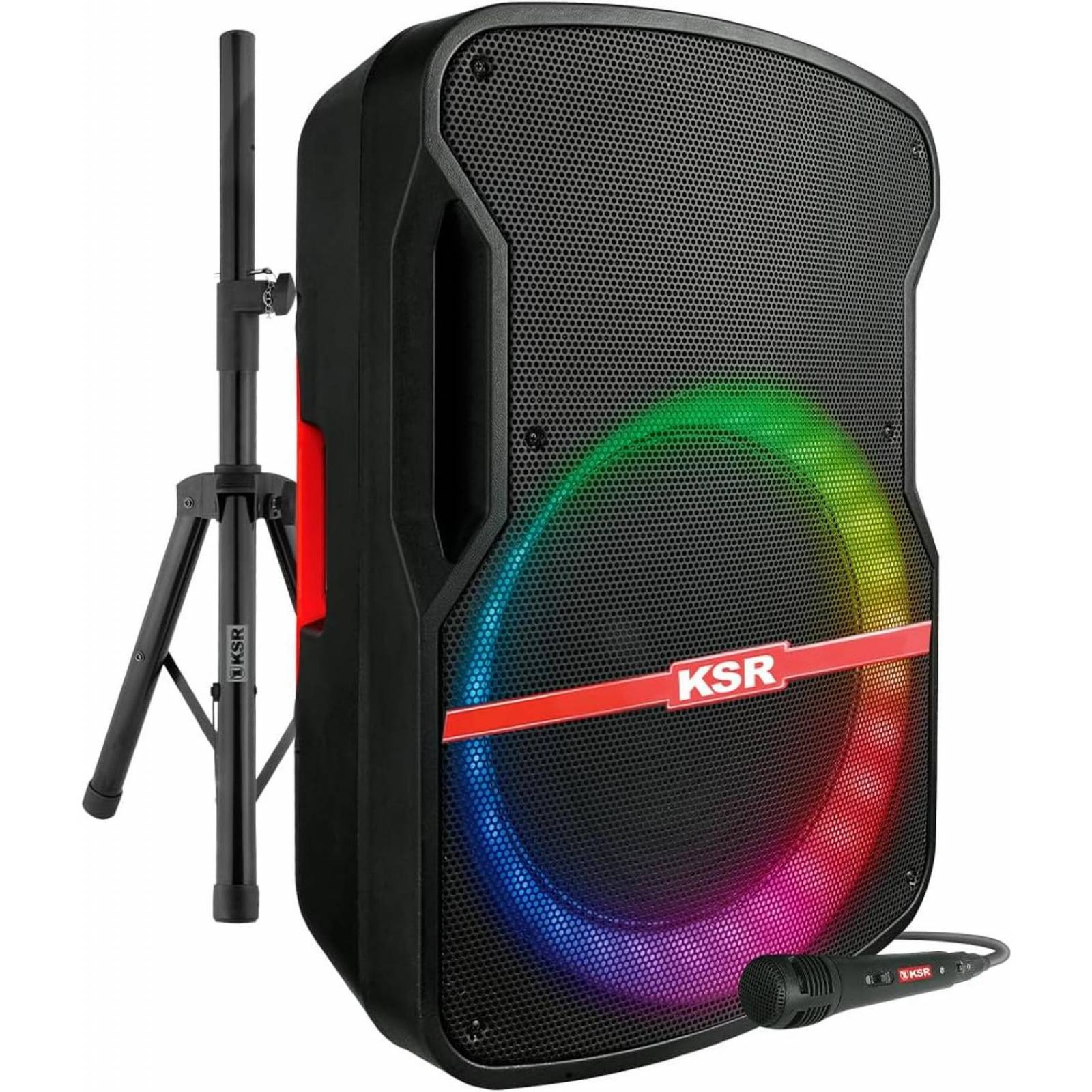 Bafle Bocina Recargable Kaiser 15 Plg Tripie Microfono Leds Msa7515 