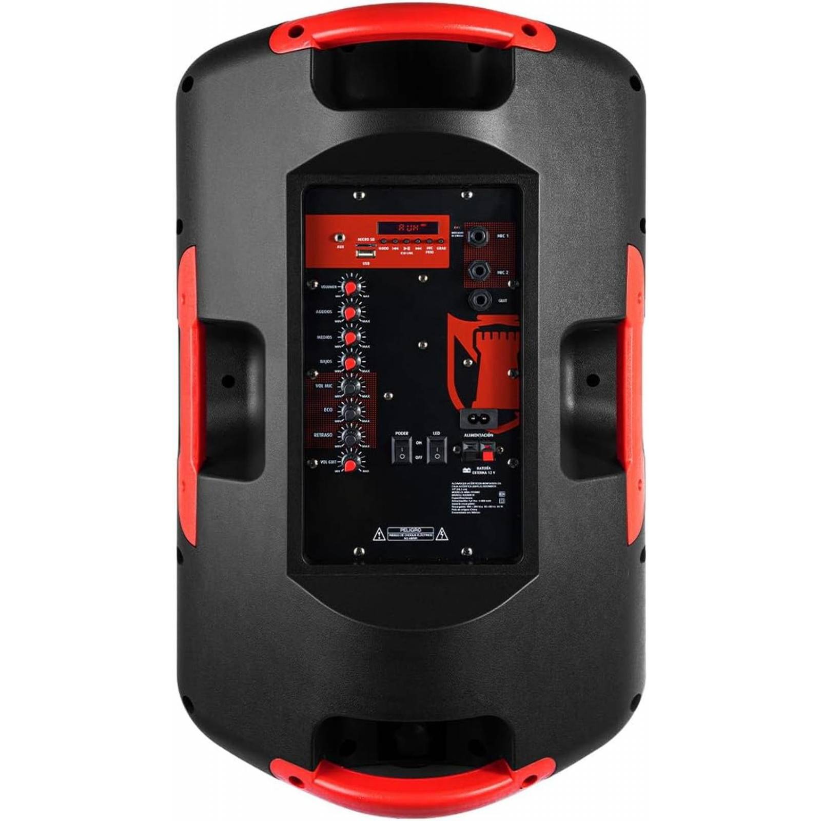 Bafle Bocina Recargable Kaiser 15 Plg Tripie Microfono Leds Msa7515 