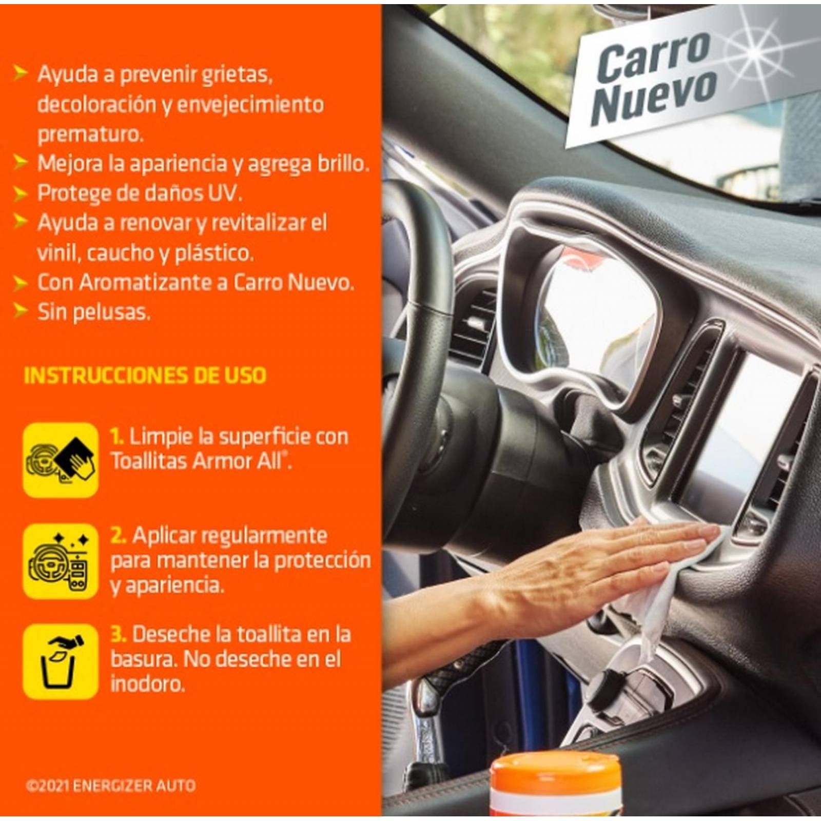 Kit Limpieza Coche Espuma + Toallas + Aromat +Shampoo Armor All 