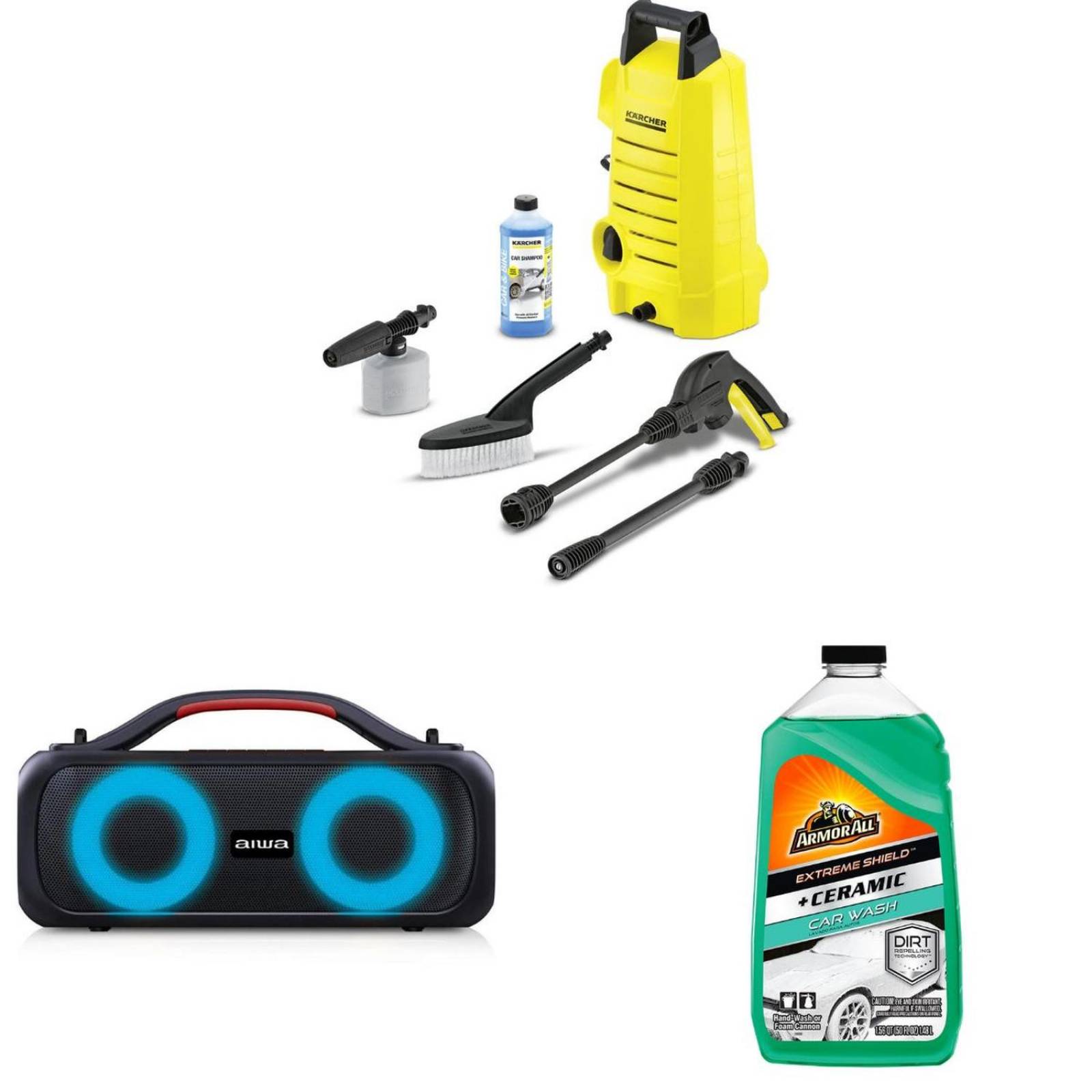 Hidrolavadora Electrica, Bocina Y Shampoo Armor All Limpiador