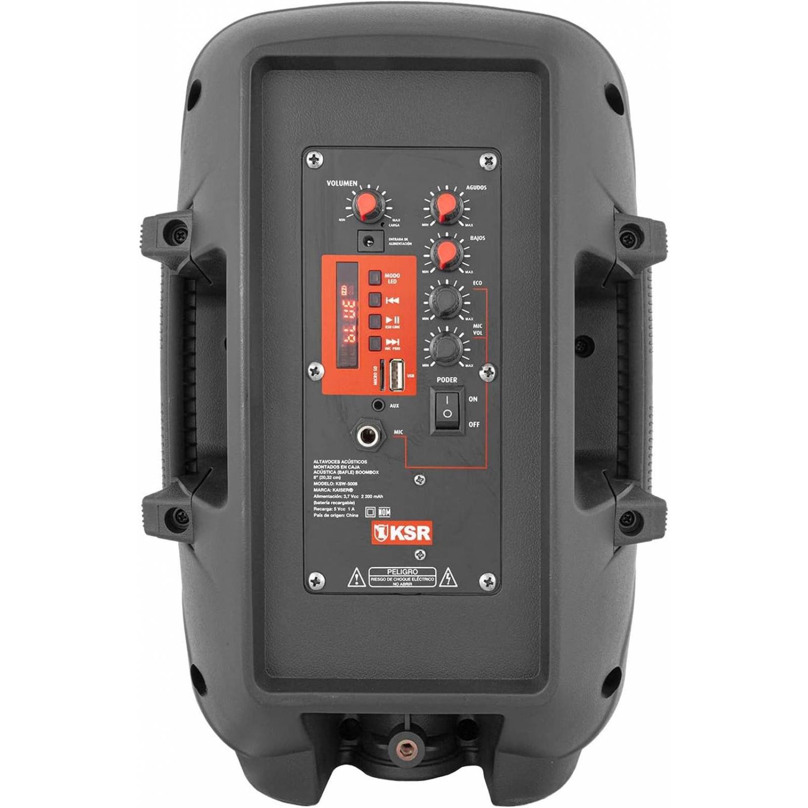 BAFLE BOCINA KSR KSW-5008 8 PUL RECARGABLE Auxiliar USB